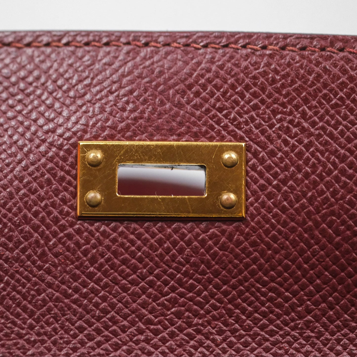 Hermès Sellier Kelly 25 Rouge H Epsom Gold Hardware