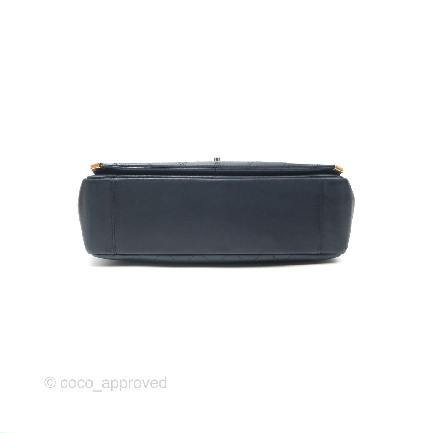Chanel Medium Around The Corner Shopping Tote Navy Lambskin