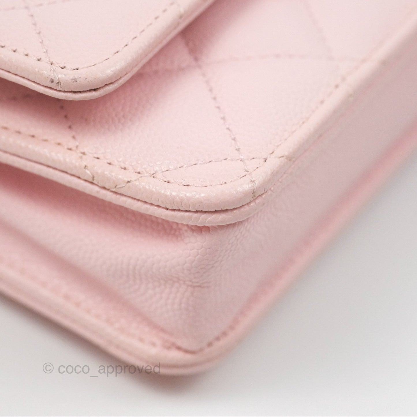 Chanel Quilted Classic Wallet on Chain WOC Pink Caviar Gold Hardware