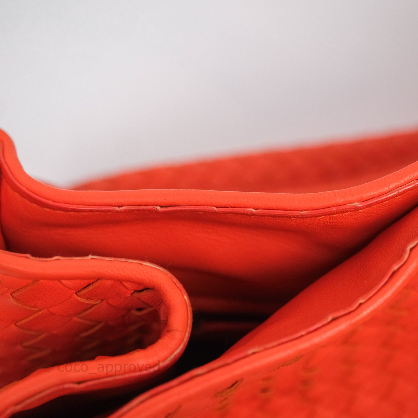 Bottega Veneta Nappa Intrecciato Parachute Tote Bag Orange