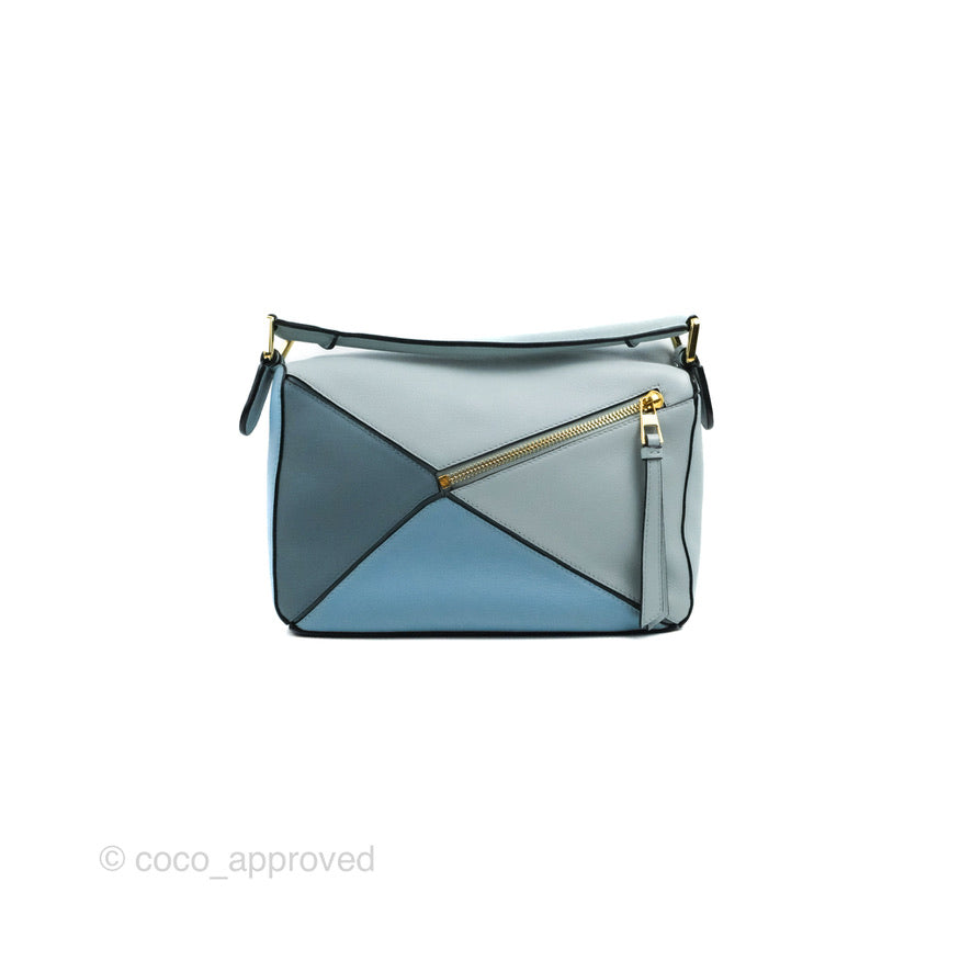 Loewe Small Puzzle Bag Blue Grained Calfskin