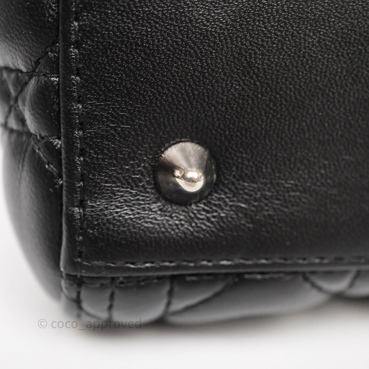 Christian Dior Medium Lady Dior Black Lambskin Silver Hardware