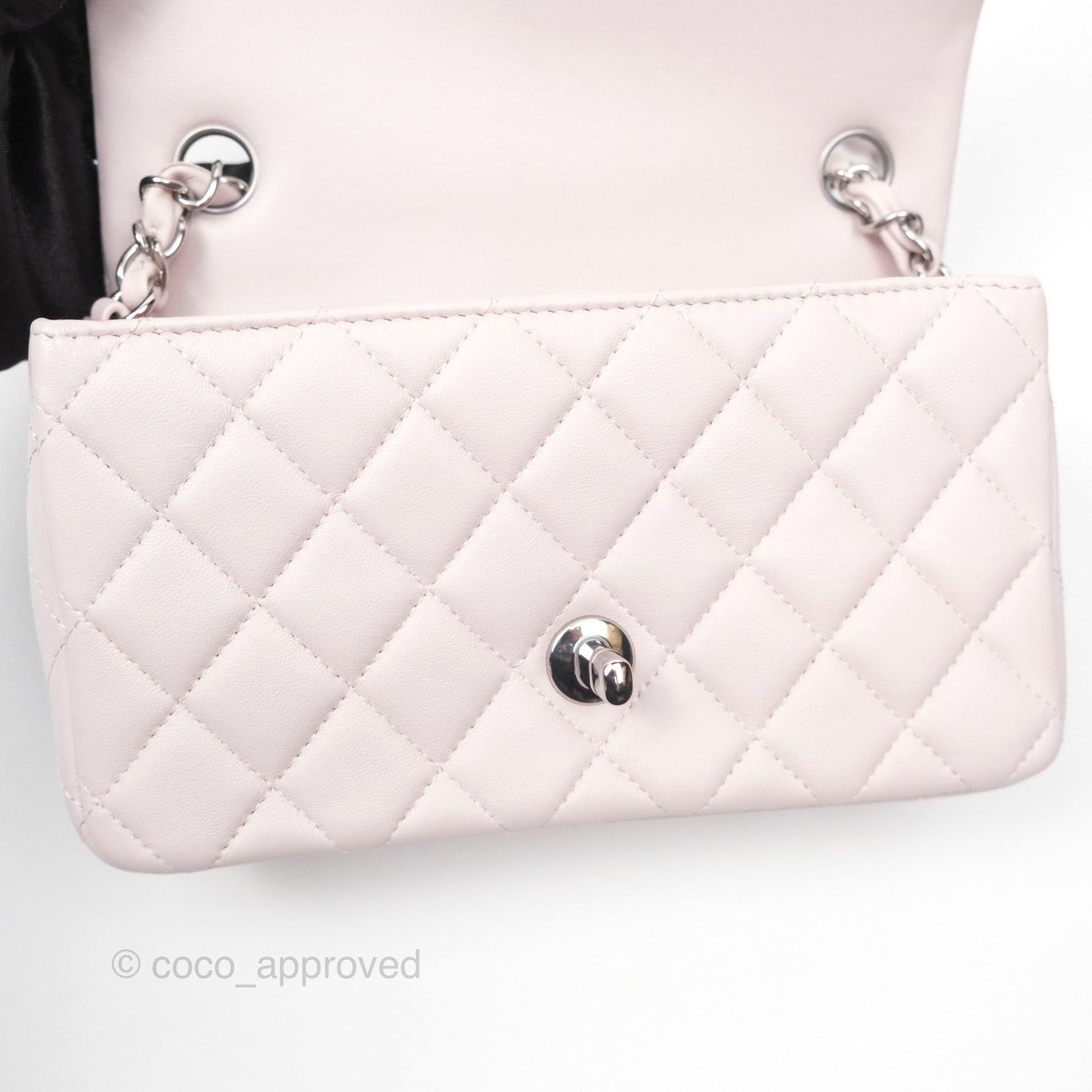 Chanel Quilted Mini Rectangular Pale Lilac Lambskin Silver Hardware