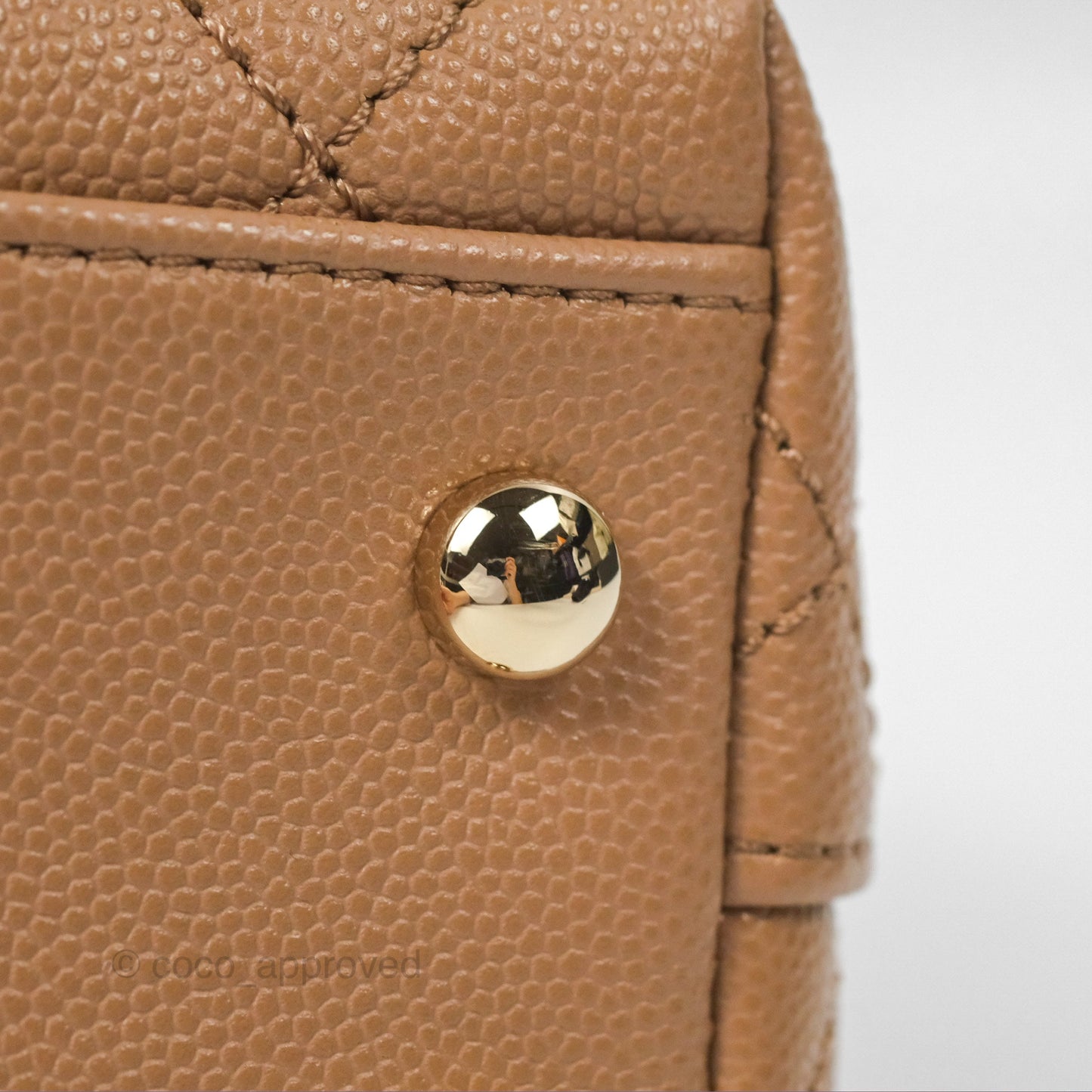 Chanel Mini Coco Handle Dark Beige Caviar Gold Hardware