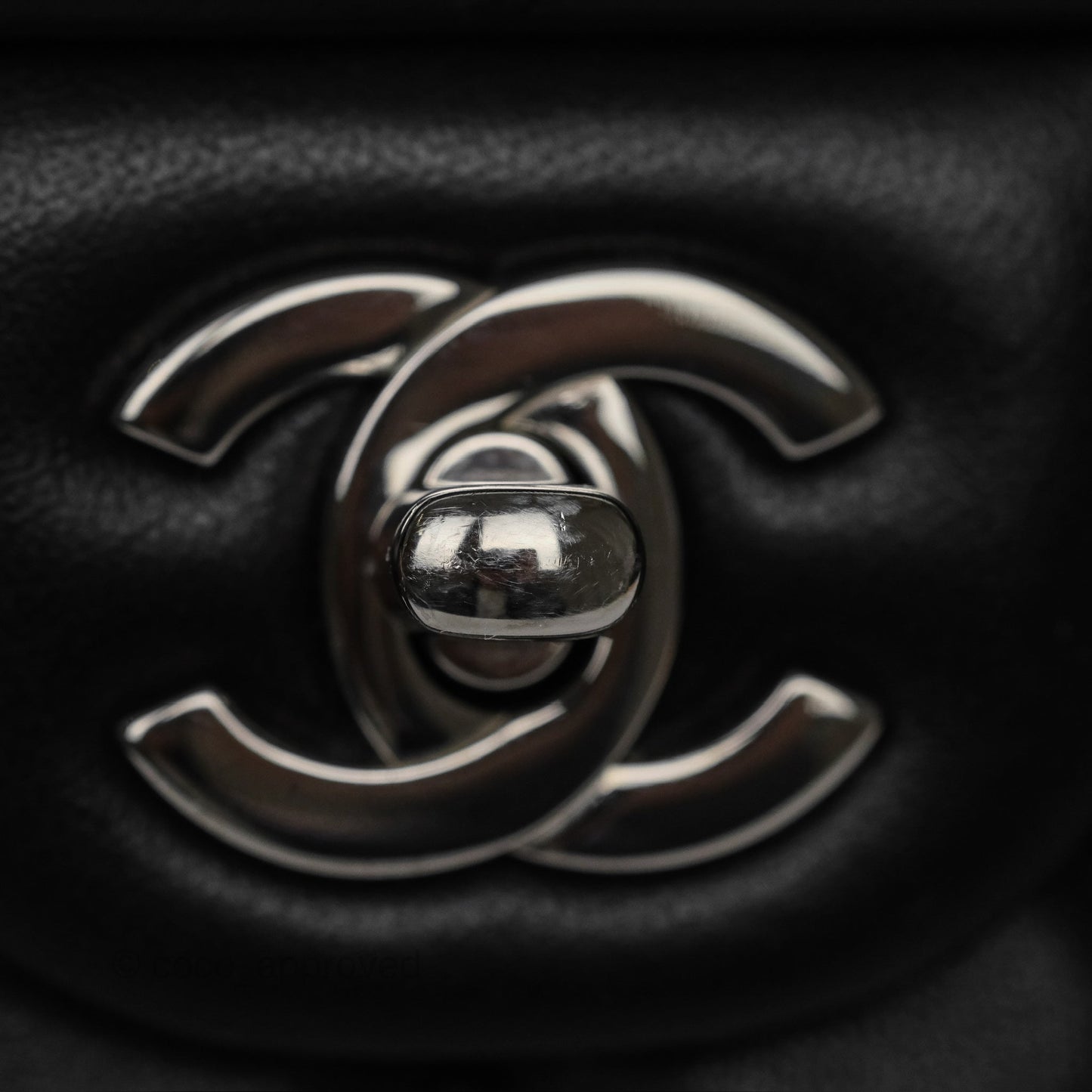 Chanel Quilted Mini Rectangular Flap Black Lambskin Silver Hardware