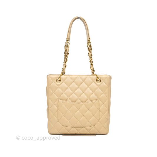 Chanel PST Tote Beige Caviar Gold Hardware