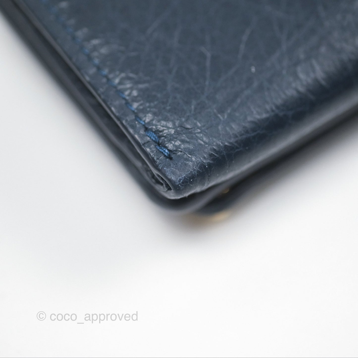 Balenciaga Le City Mini Wallet Navy Gold Hardware