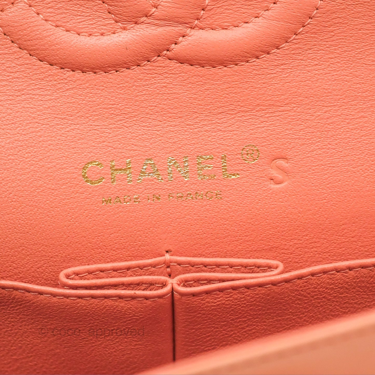 Chanel Classic M/L Medium Flap Quilted Peach Lambskin Gold Hardware