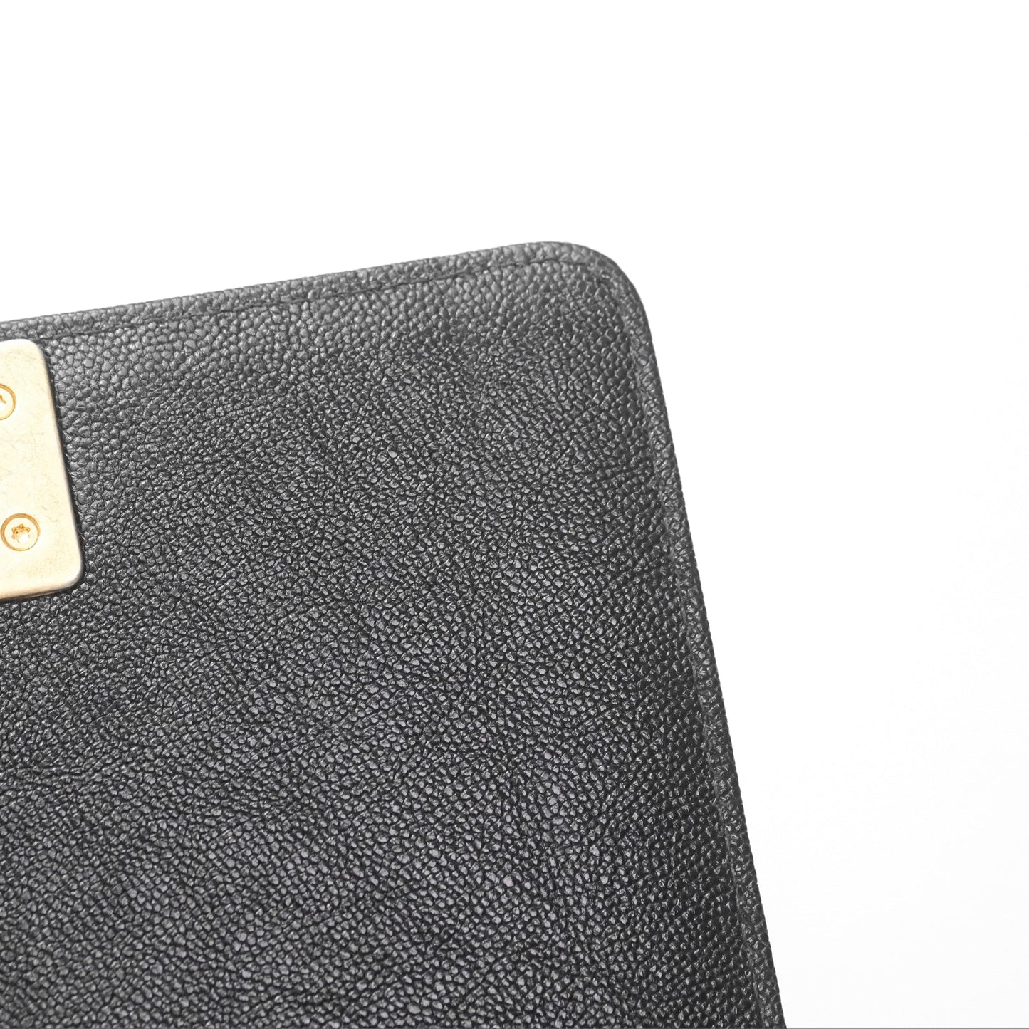Chanel Quilted North South Boy Flap Black Caviar Aged Gold Hardware