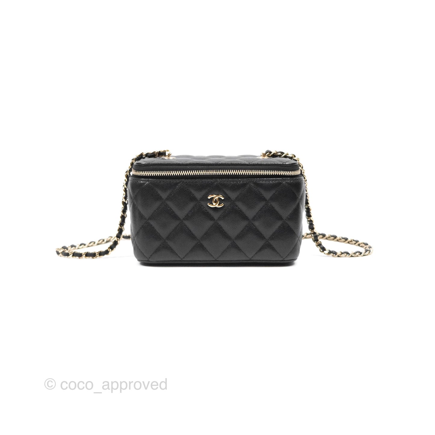 Chanel Vanity Rectangular Black Caviar Gold Hardware