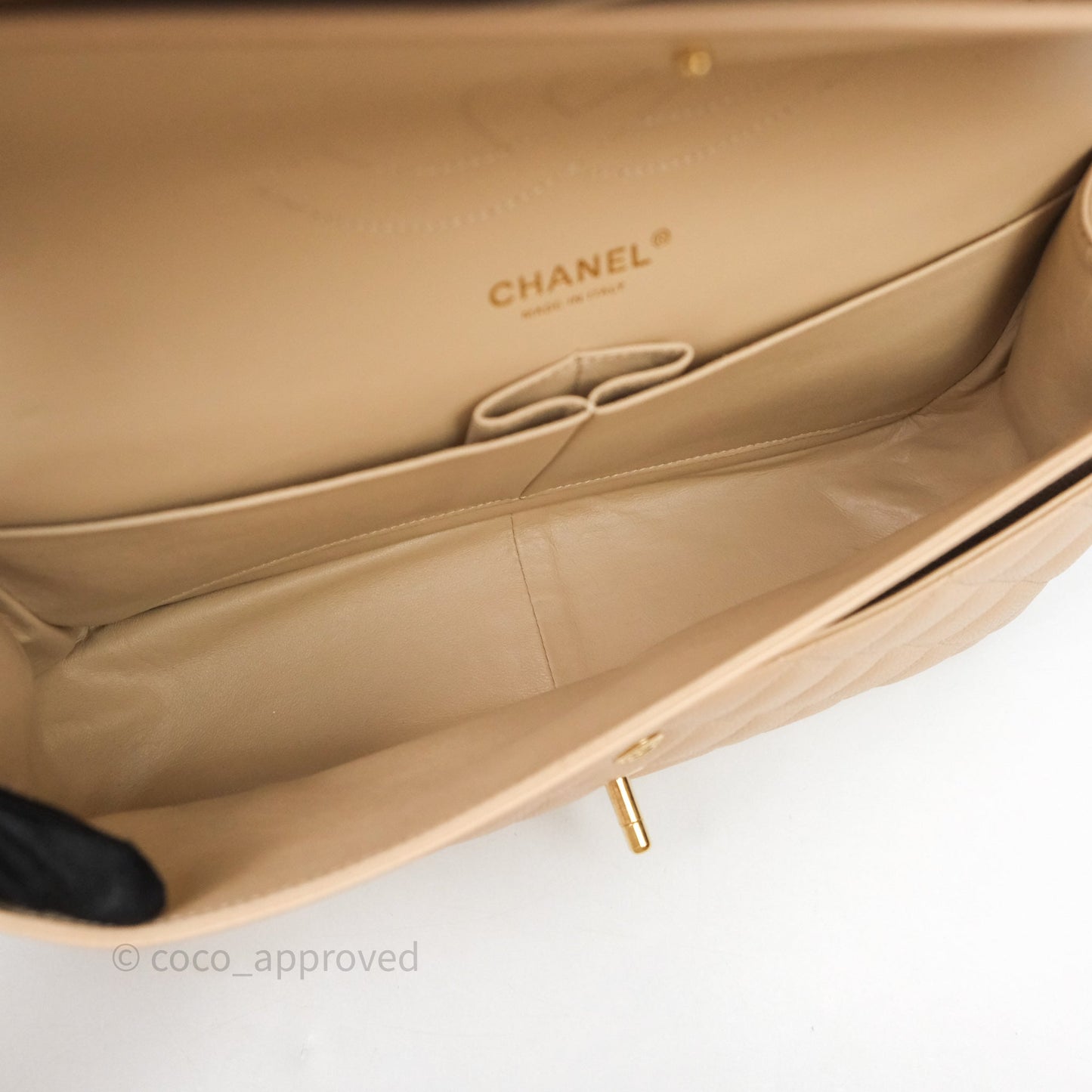 Chanel Jumbo Double Flap Beige Caviar Gold Hardware⁣⁣