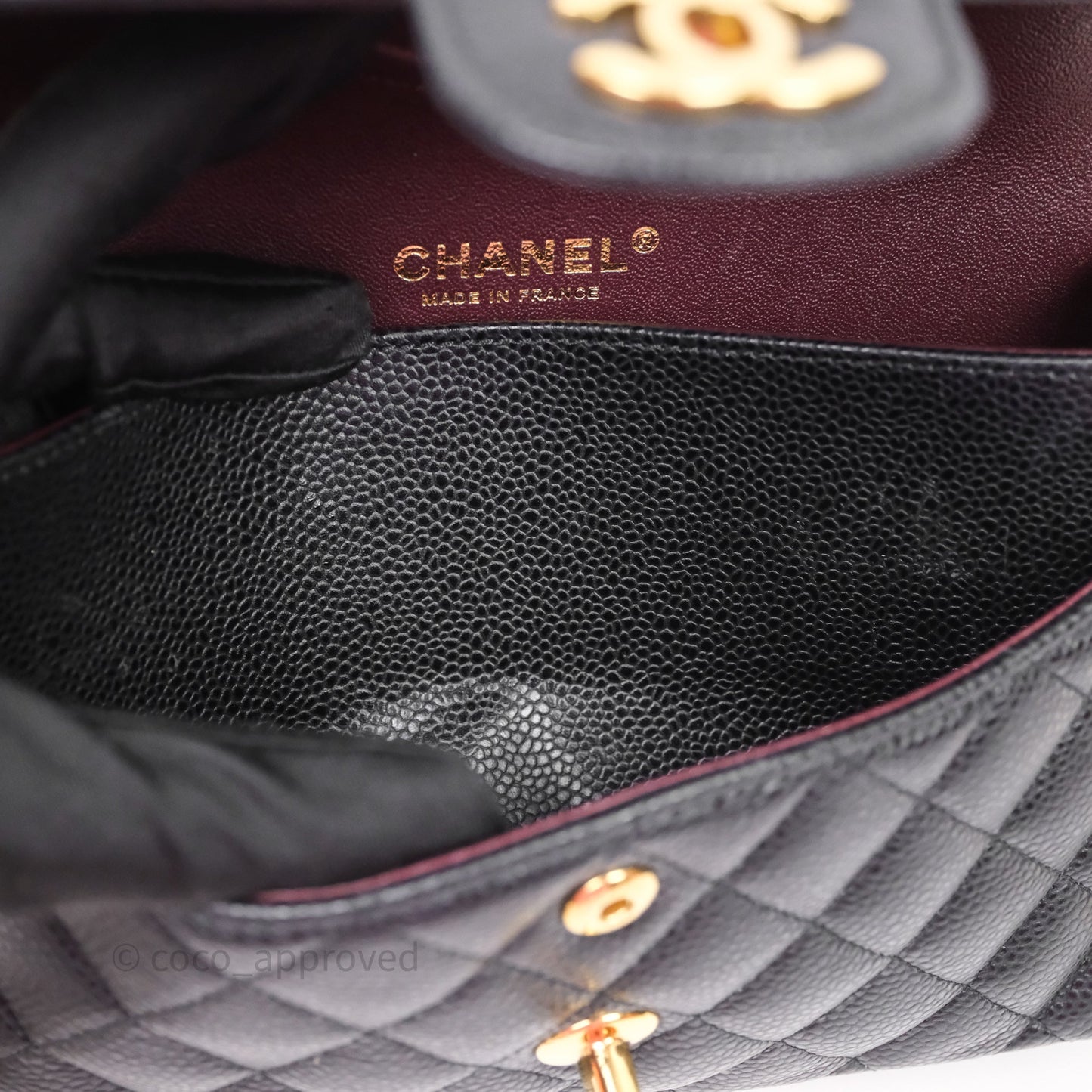 Chanel Small S/M Classic Flap Quilted Black Caviar Gold Hardware
