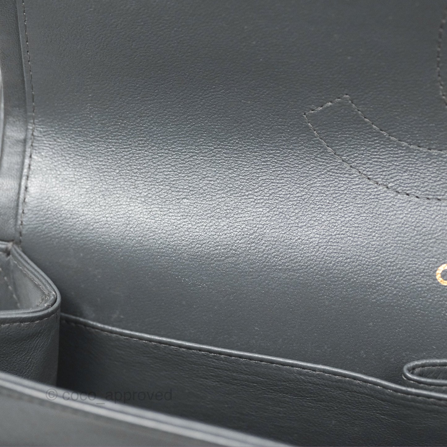 Chanel Jumbo Double Flap Dark Grey Lambskin Brushed Gold Hardware⁣⁣