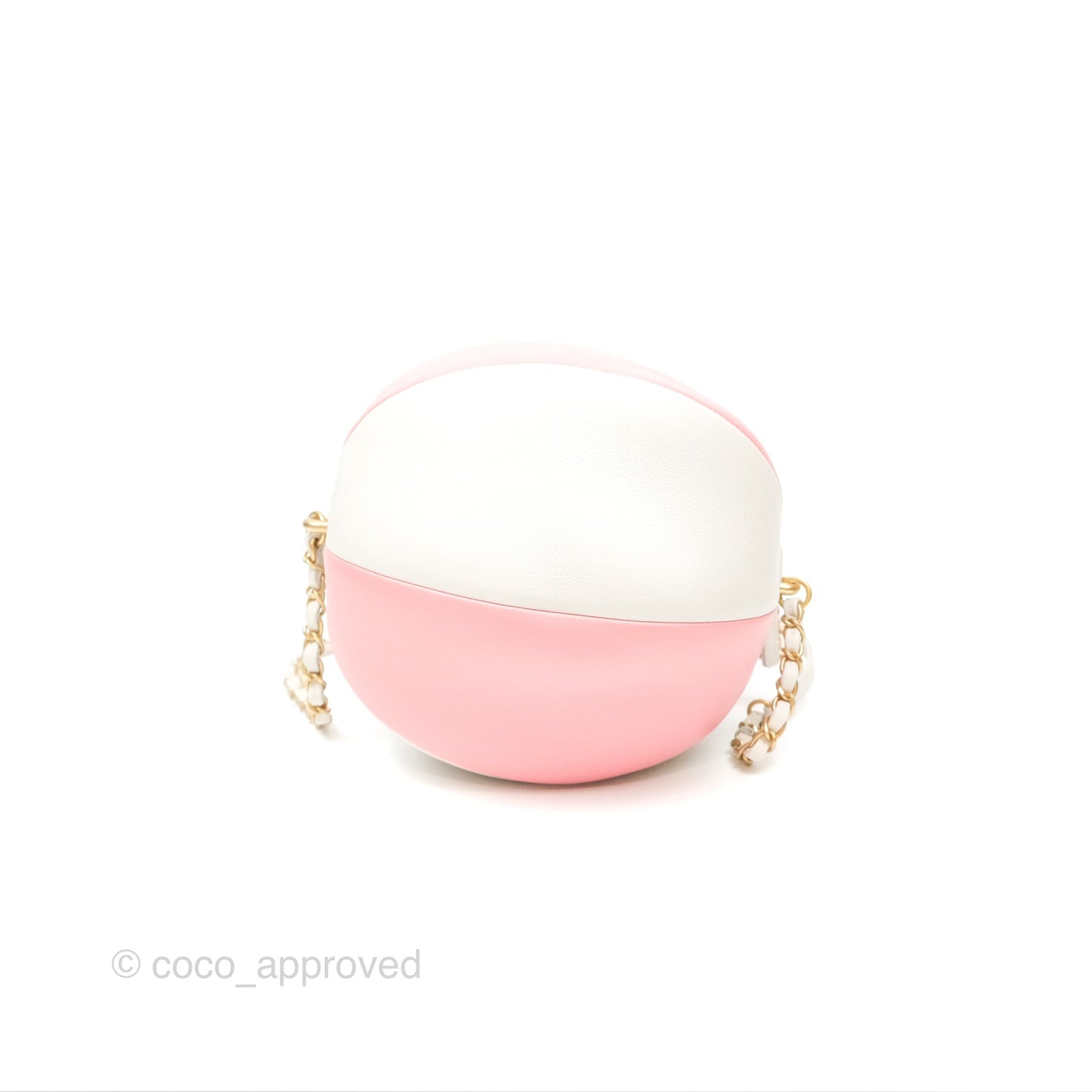 Chanel Coco Beach Ball Pink White Calfskin Gold Hardware