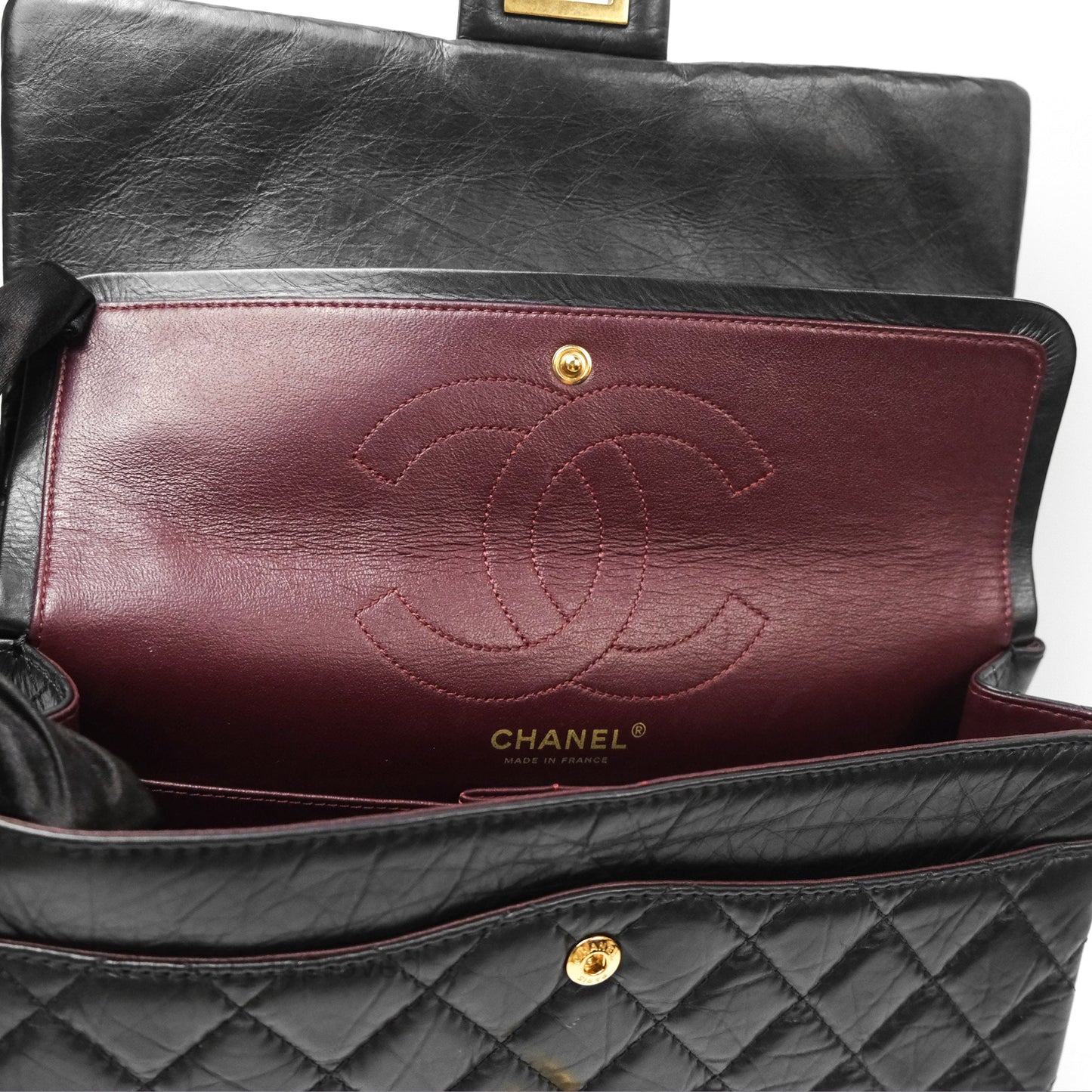 Chanel Reissue 226 Quilted Black Aged Calfskin Aged Gold Hardware