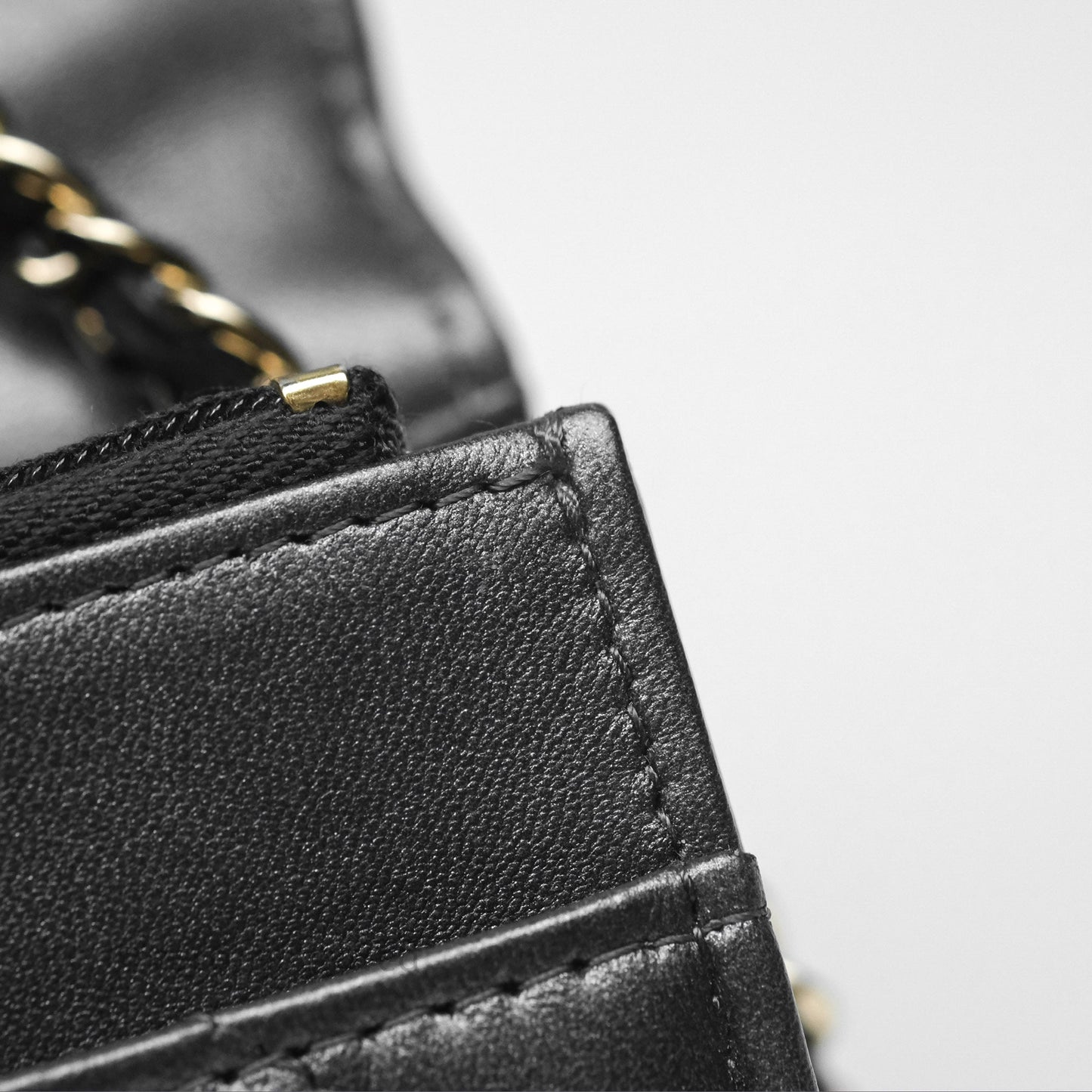 Chanel Wallet On Chain WOC Iridescent Dark Grey Lambskin Gold Hardware