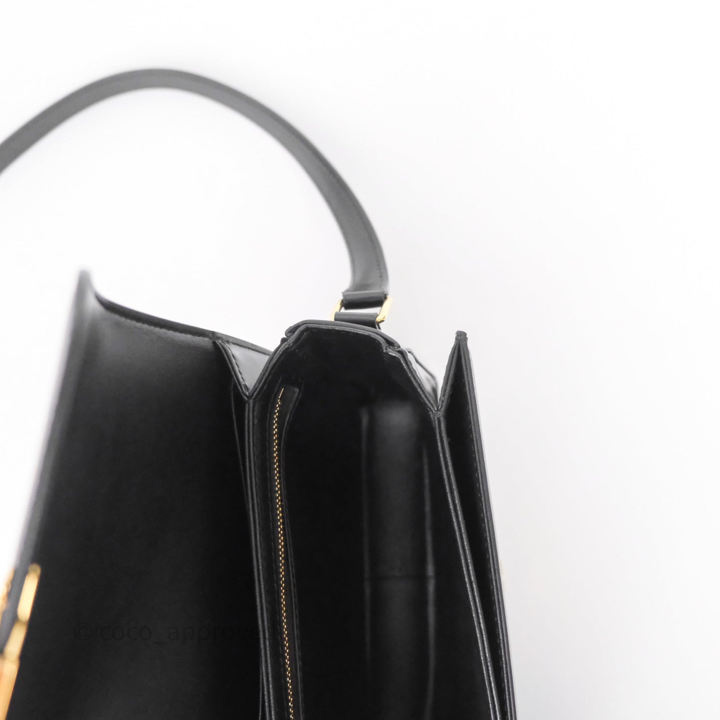 Celine Teen Triomphe Bag Black Shiny Calfskin Gold Hardware