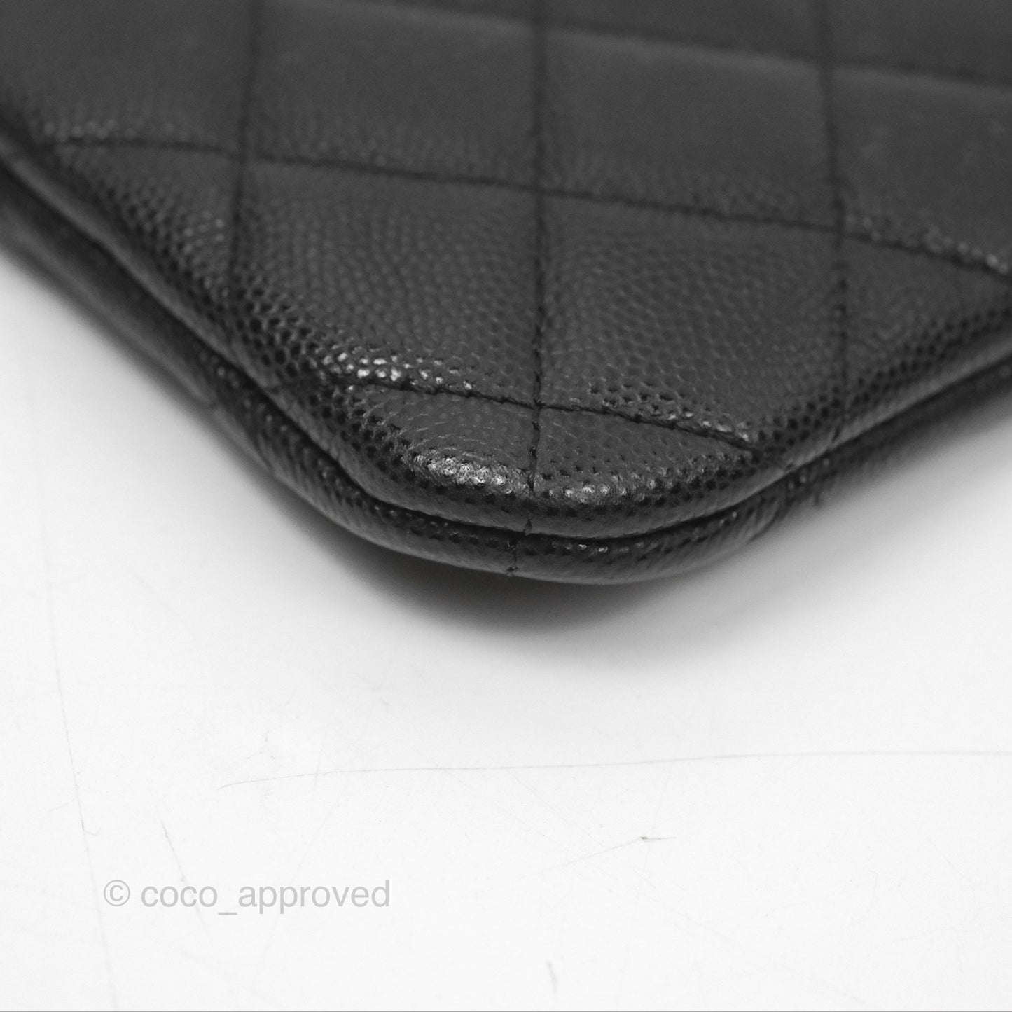 Chanel Quilted Mini O Case Black Caviar Silver Hardware