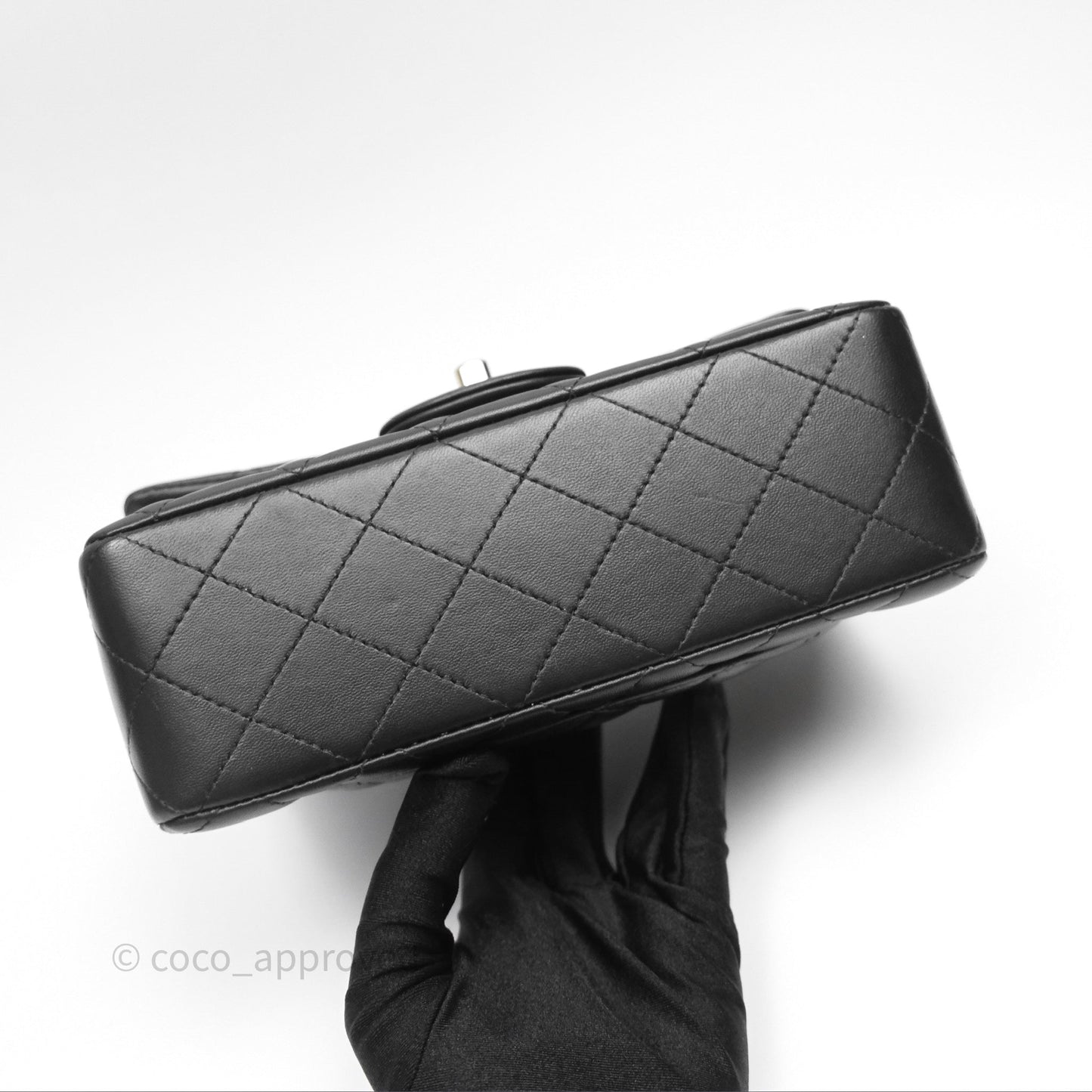 Chanel Top Handle Mini Rectangular Flap Black Lambskin Gold Hardware