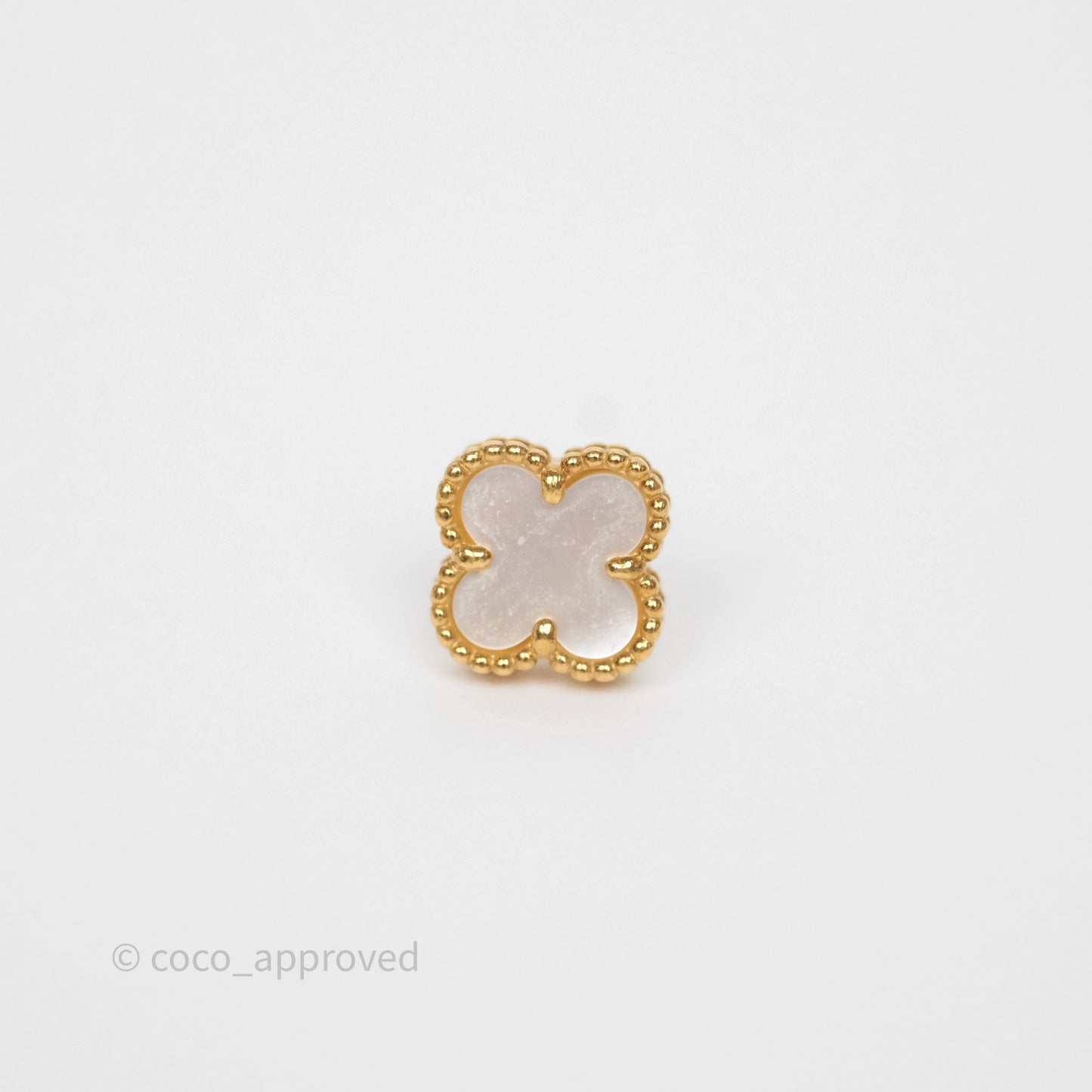 Van Cleef & Arpels Sweet Alhambra Earrings White Mother-of-pearl Yellow Gold