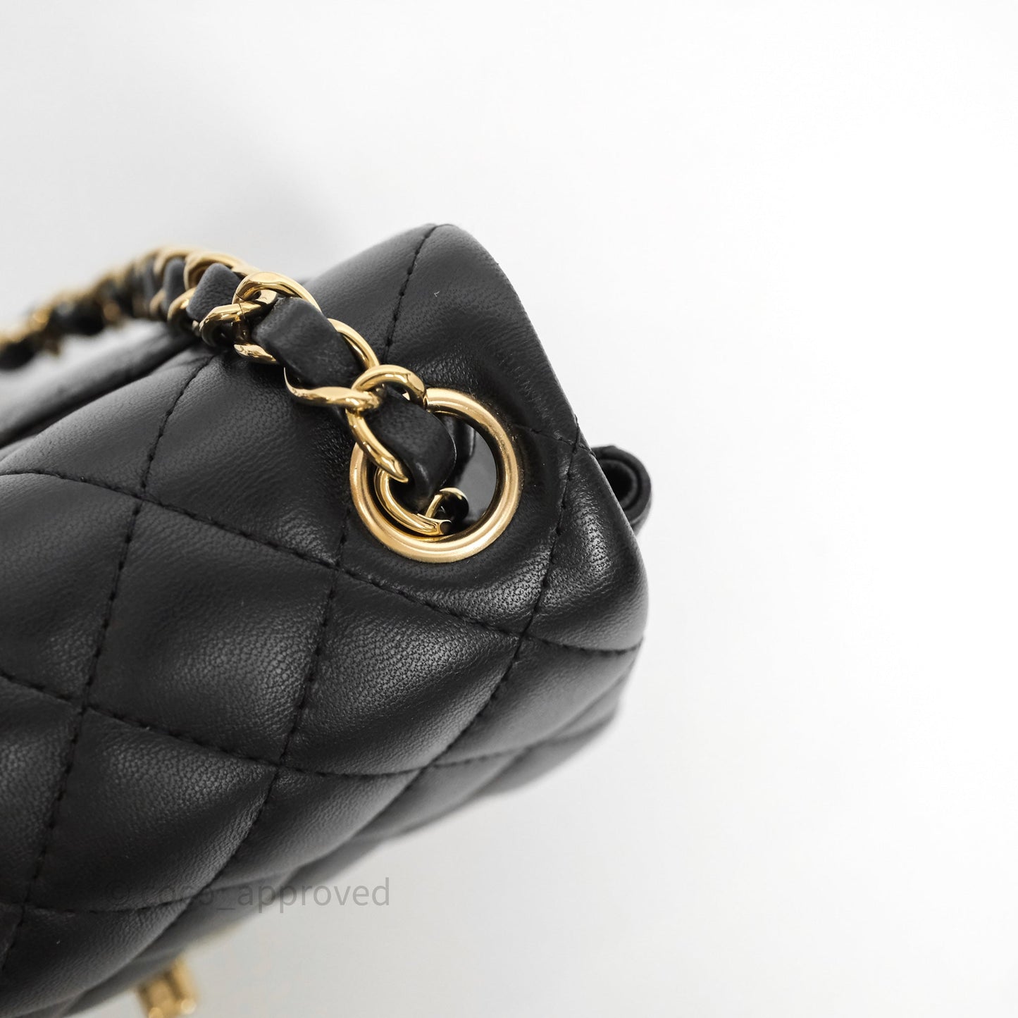Chanel Mini Square Quilted Black Lambskin Gold Hardware