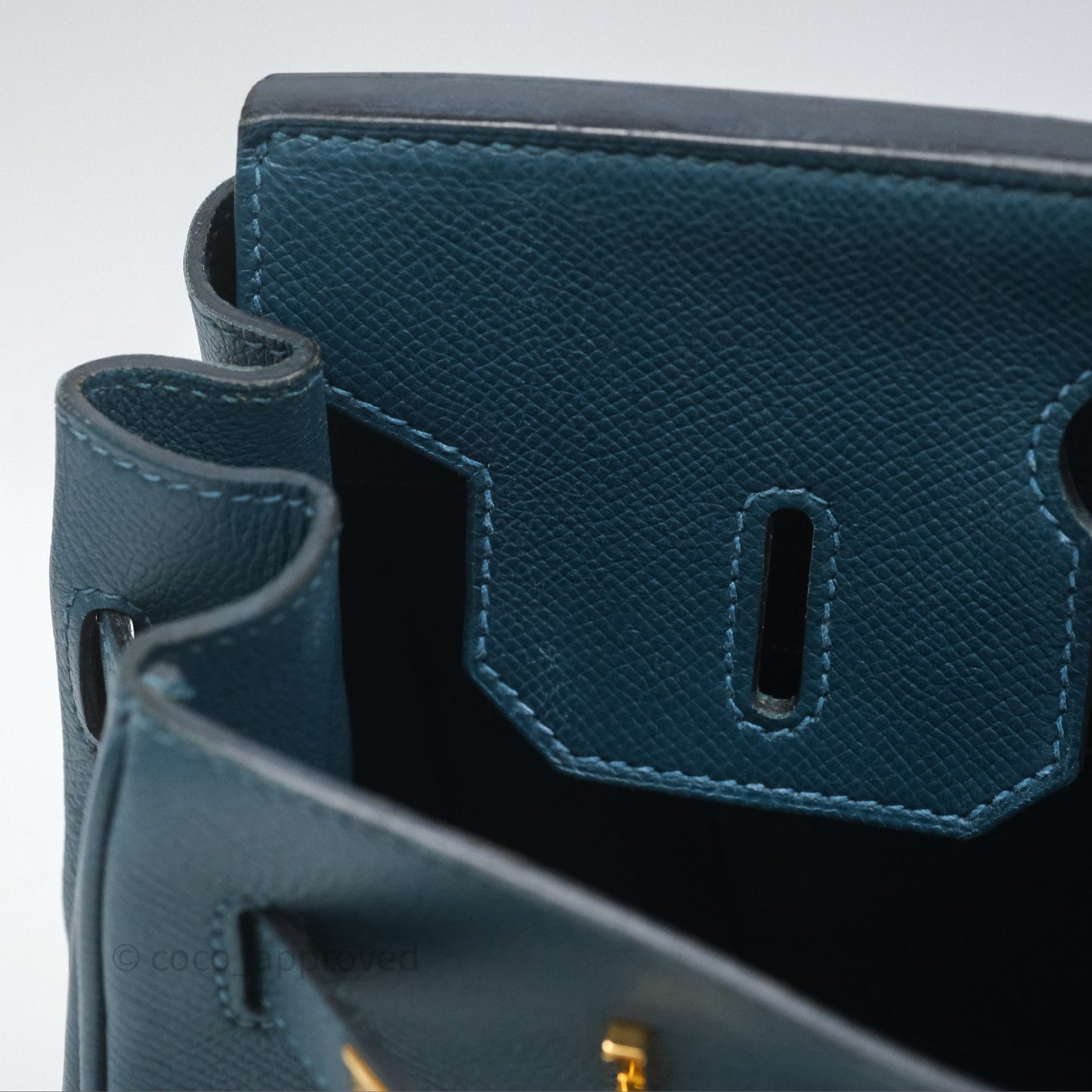 Hermès Birkin 30 Retourne Bleu de Prusse 7P Epsom Gold Hardware