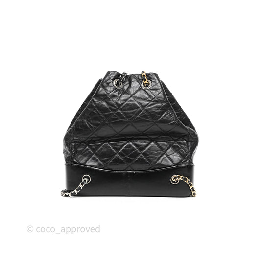 Chanel Small Gabrielle Backpack Black Aged Calfskin