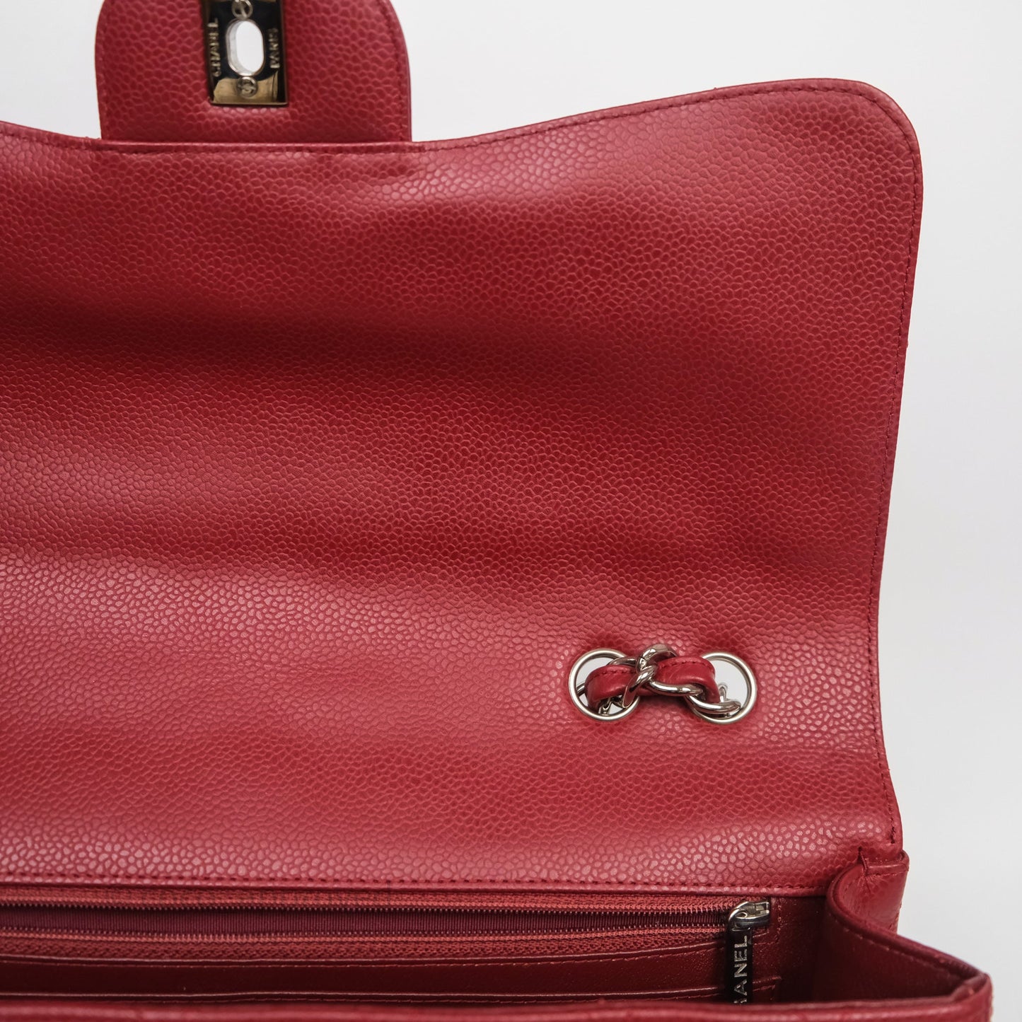 Chanel Jumbo Single Flap Dark Red Caviar Silver Hardware⁣⁣