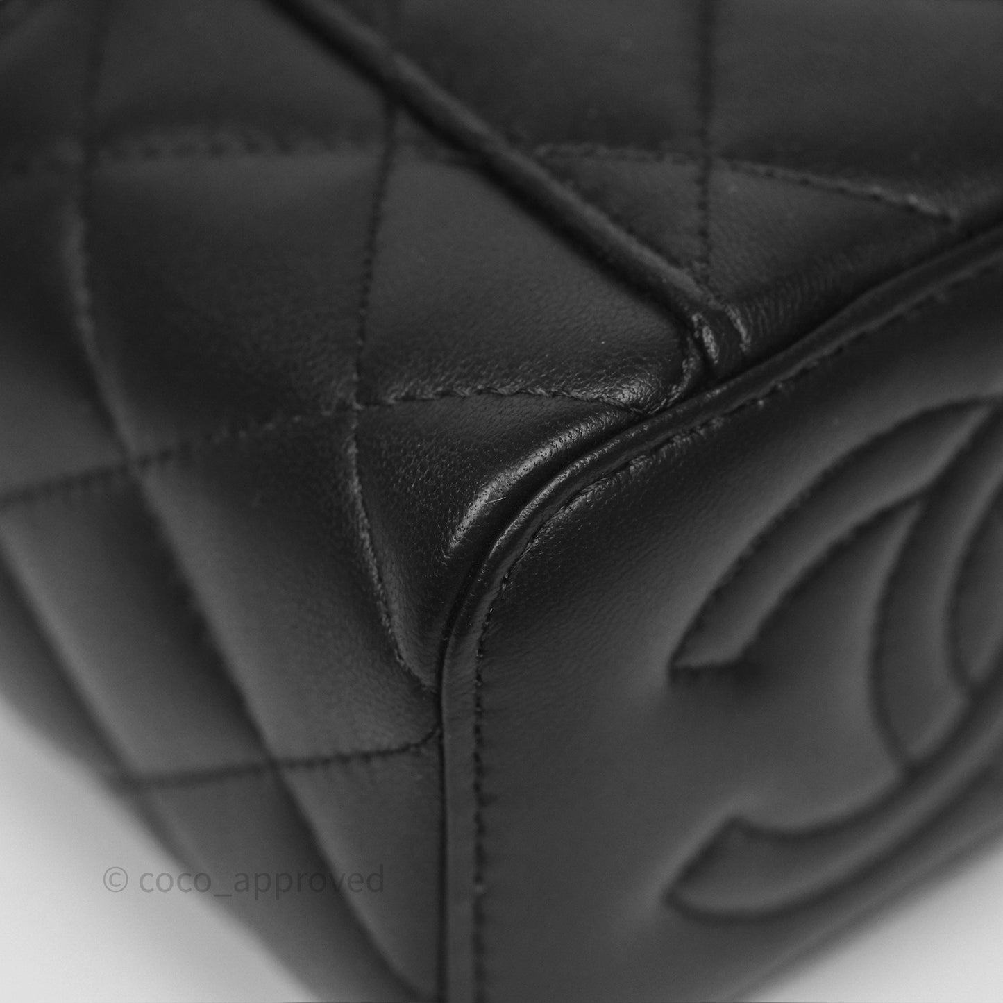Chanel Mini Ball Crush Vanity With Chain Black Lambskin Gold Hardware