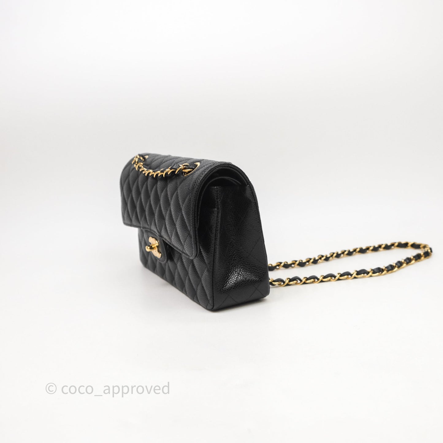 Chanel Small Classic Flap Quilted Black Caviar Gold Hardware