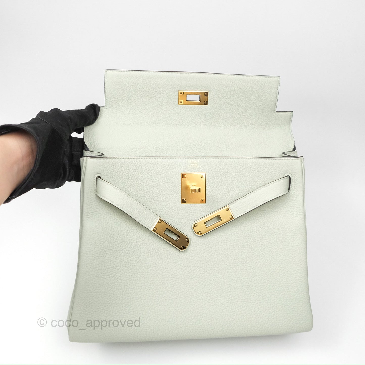 Hermès Kelly II 28 Retourne Togo Gris Neve Gold Hardware
