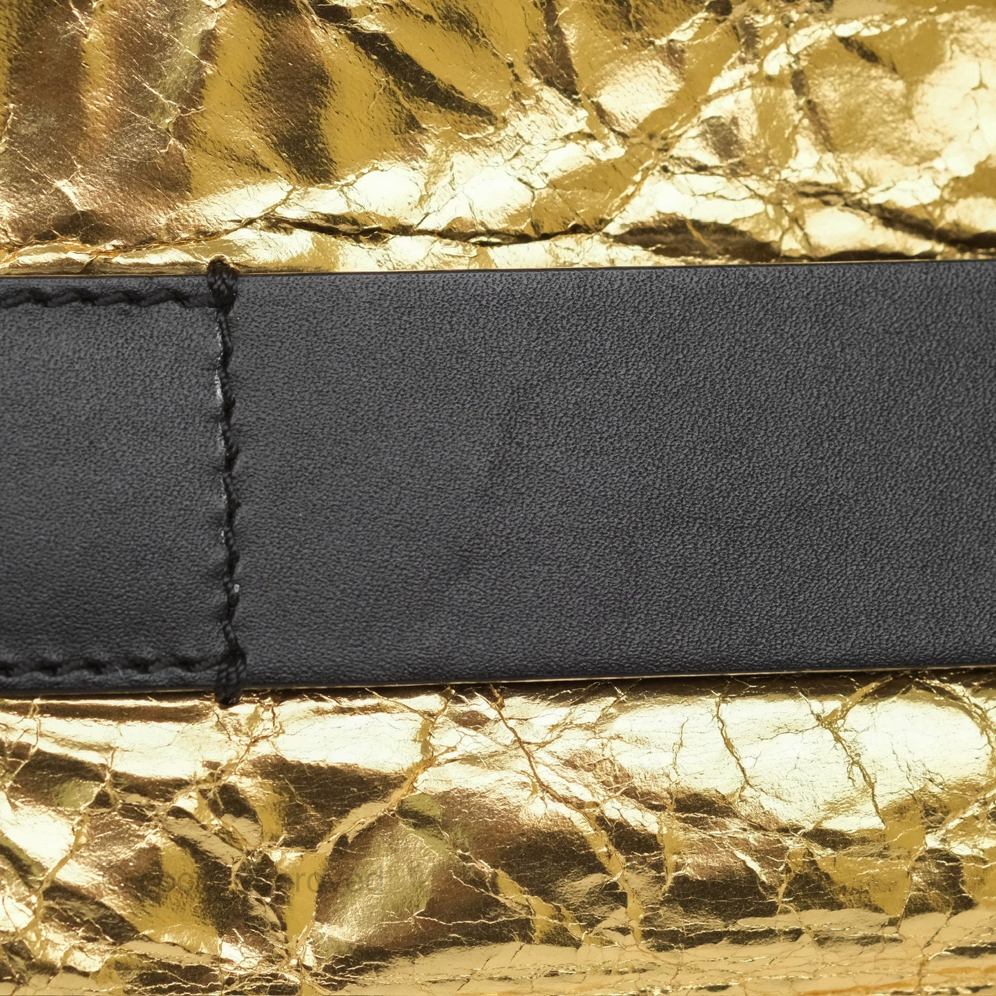 Chanel Large Feministe Maize Feminine Pouch Clutch Metallic Gold Crumpled Lambskin
