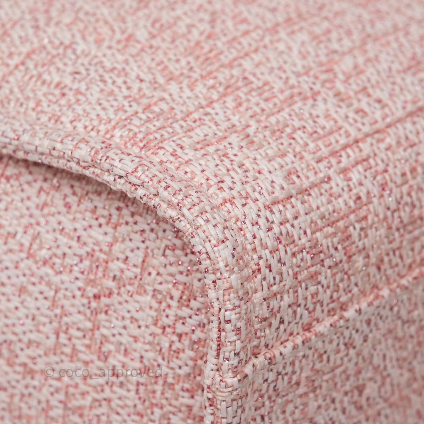Chanel Medium Deauville Pink Glitter Raffia Gold Hardware