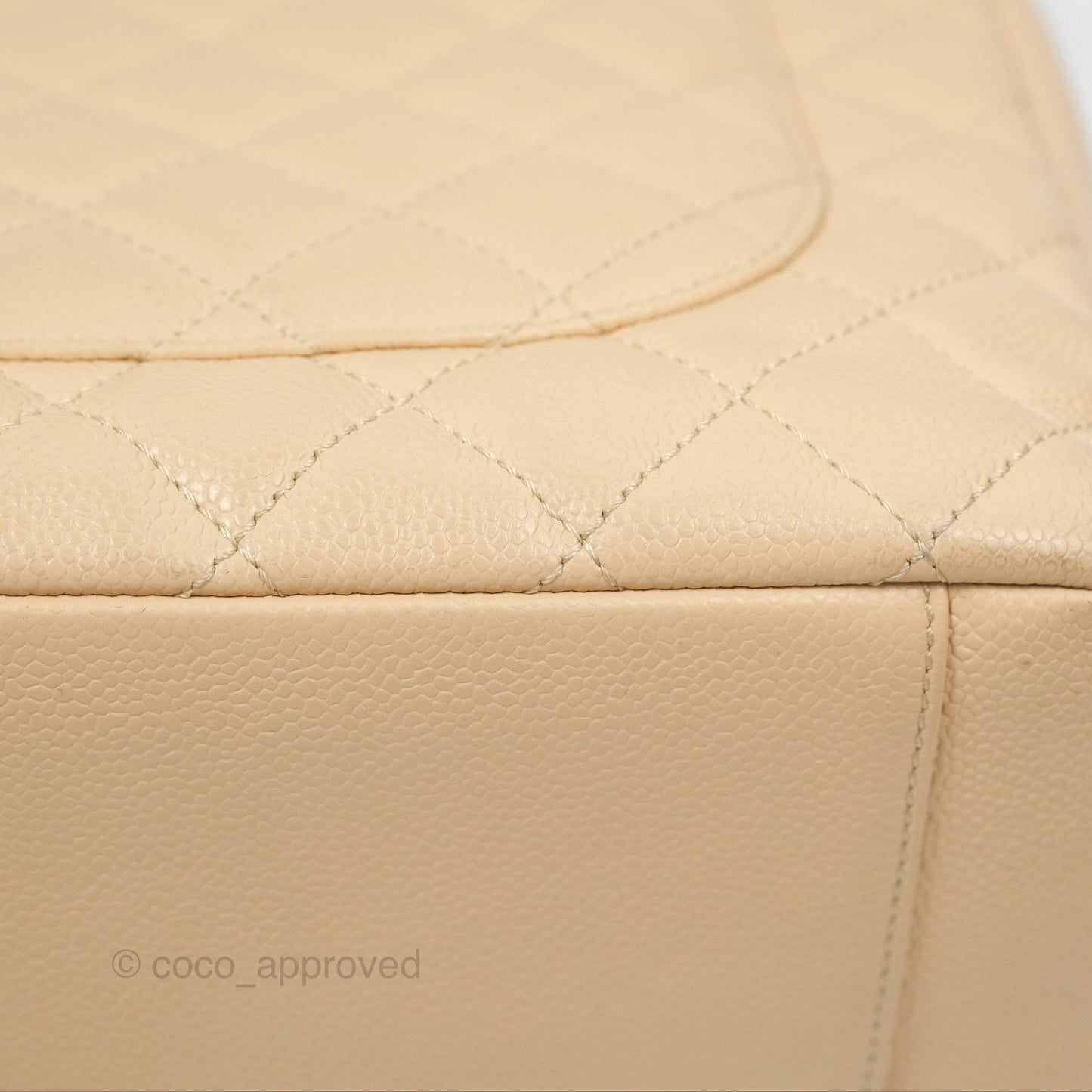 Chanel GST Beige Caviar Silver Hardware