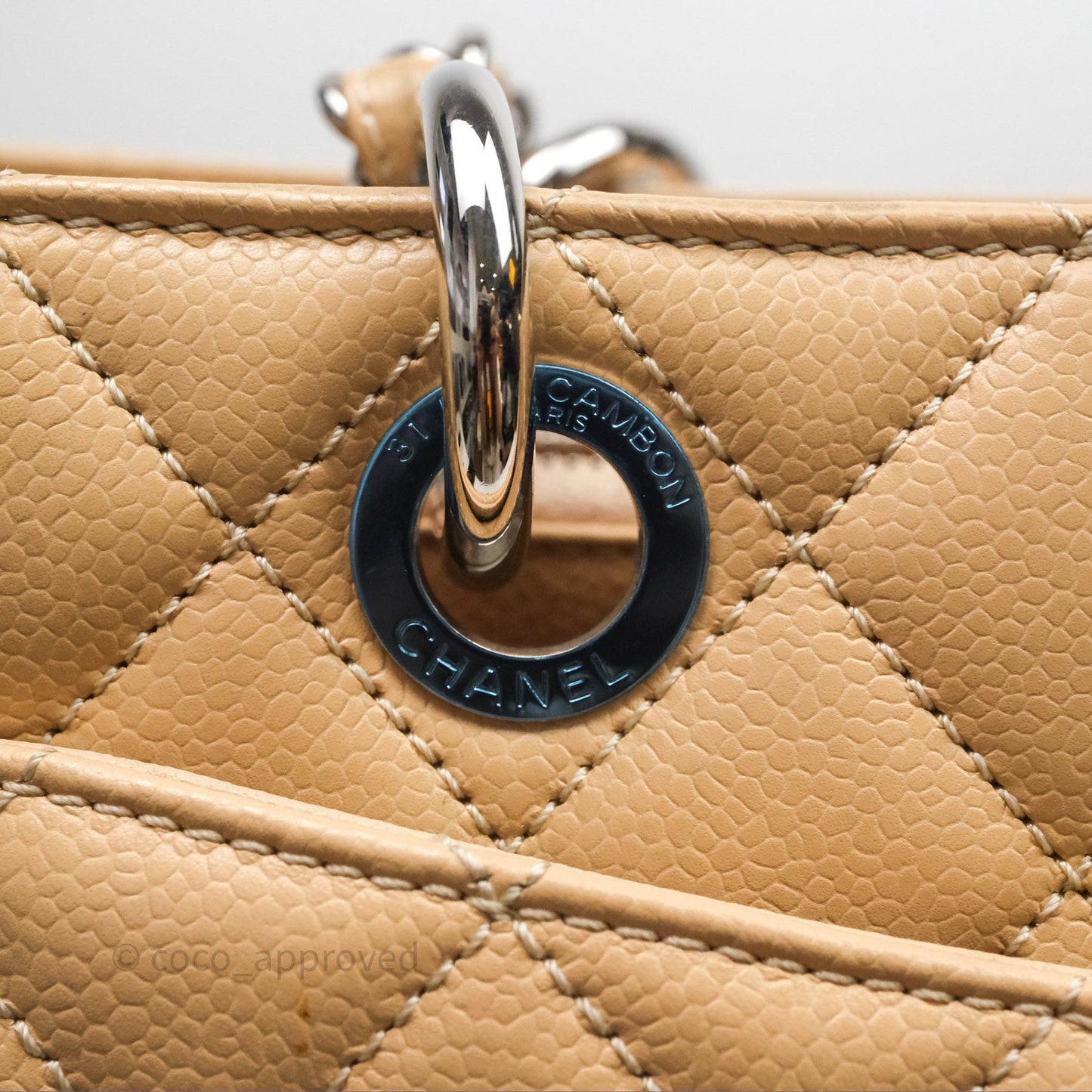 Chanel GST Beige Caviar Silver Hardware