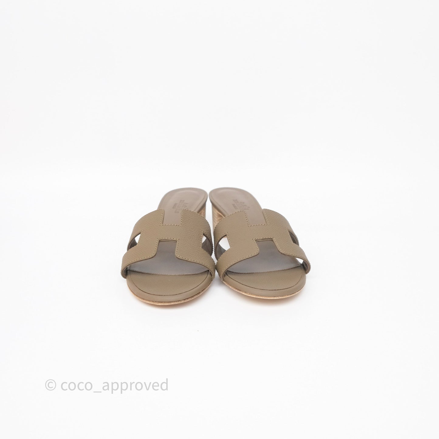 Hermès Oasis Sandals Etoupe 18 Epsom Size 35.5