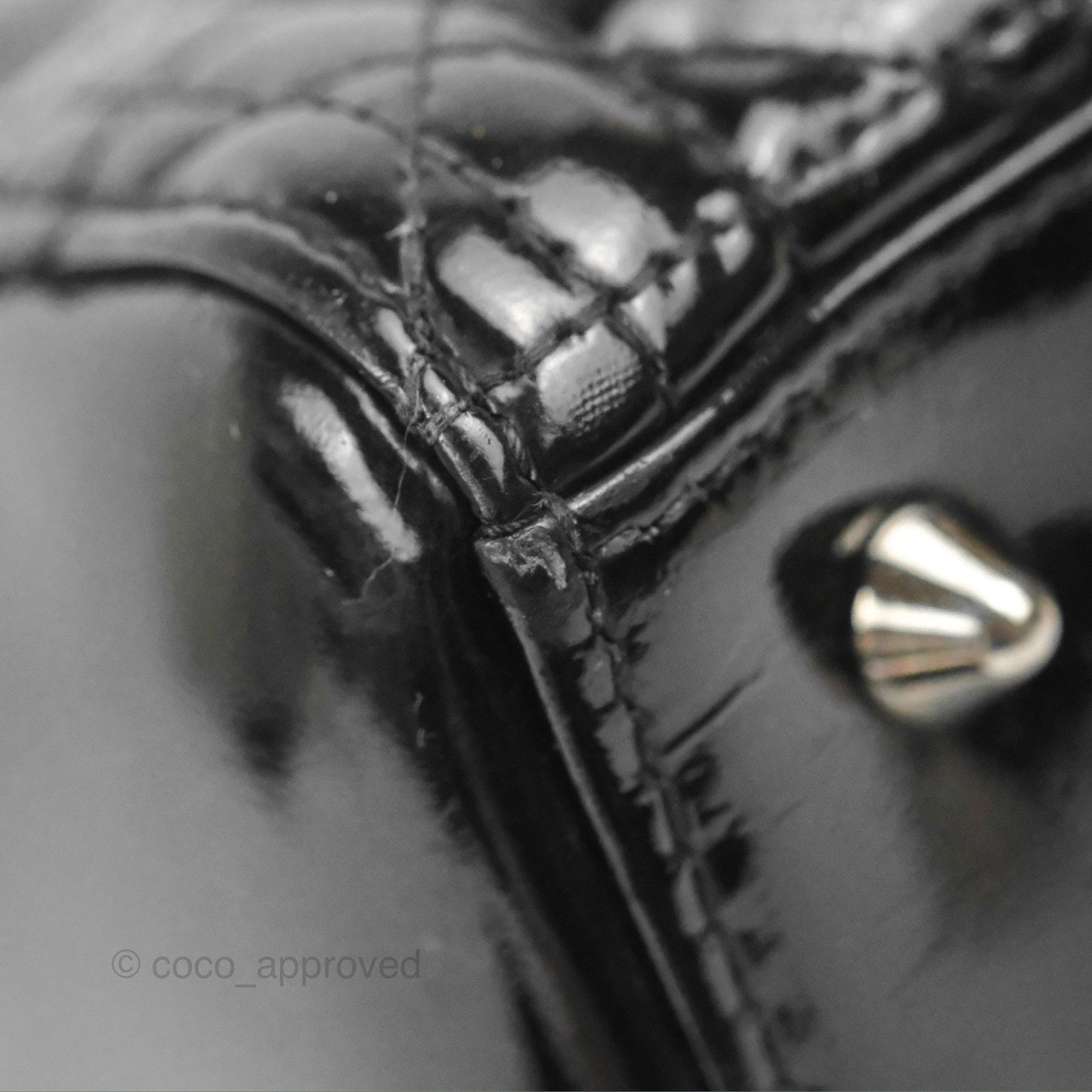 Christian Dior Medium Lady Dior Black Patent Silver Hardware