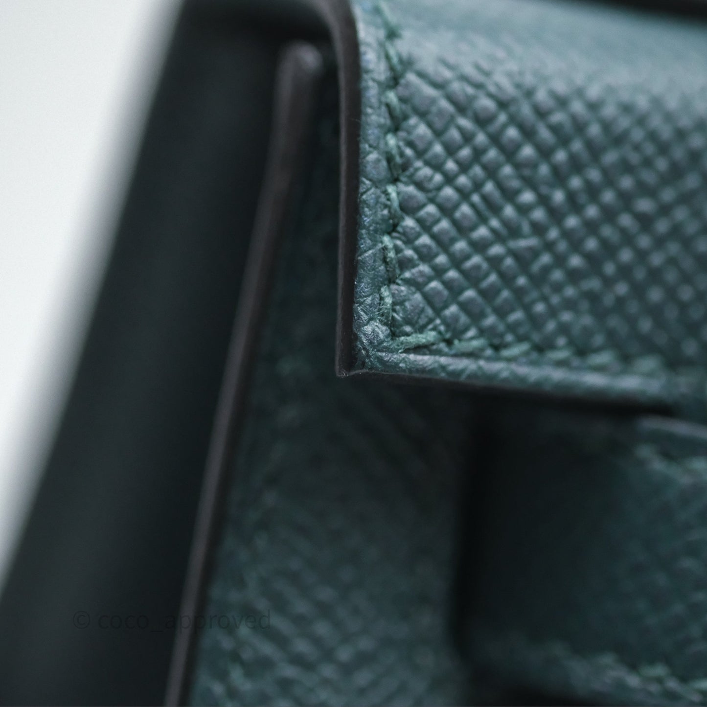 Hermès Kelly 28 Sellier Vert Cypres 6O Epsom Gold Hardware