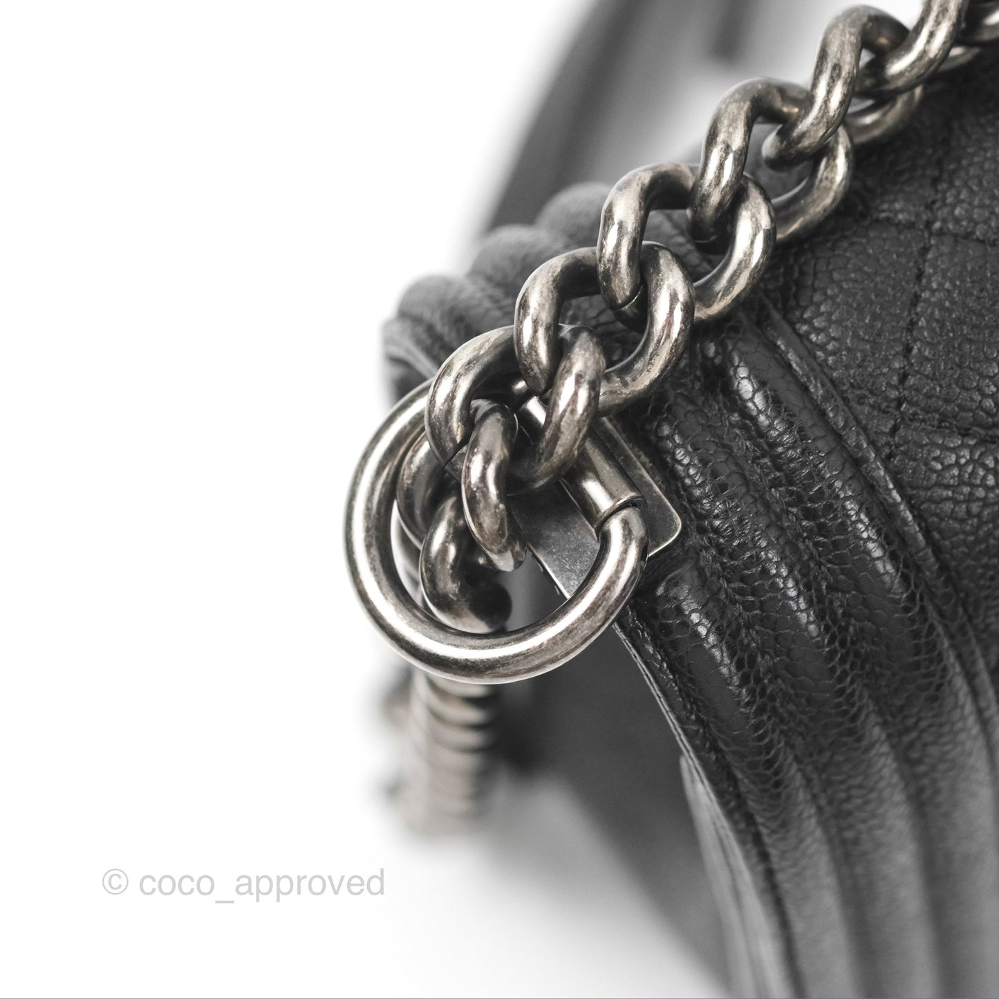 Chanel Quilted New Medium Boy Black Caviar Ruthenium Hardware
