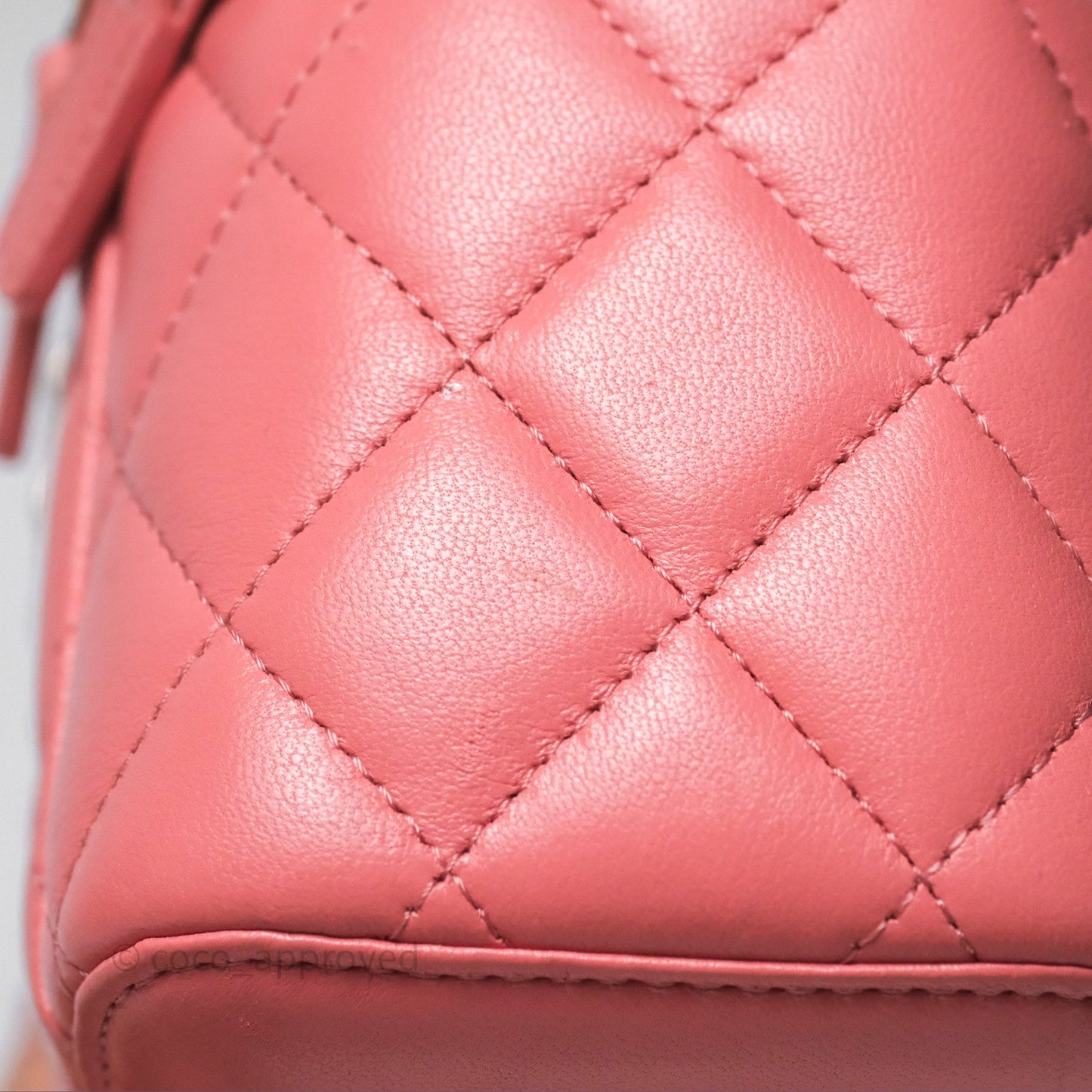 Chanel Vanity Rectangular Top Handle Pink Lambskin Gold Hardware