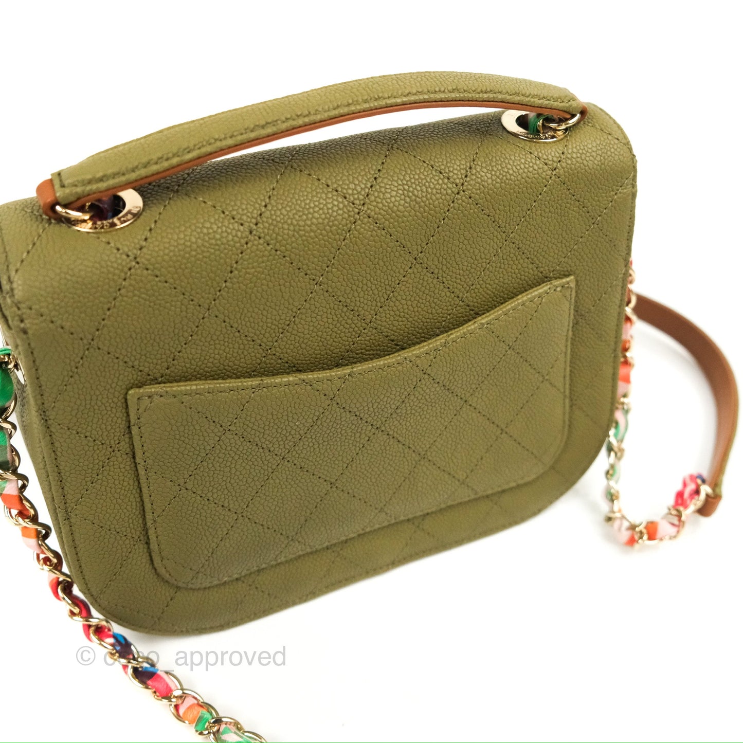 Chanel Small Cuba Top Handle Flap Khaki Caviar