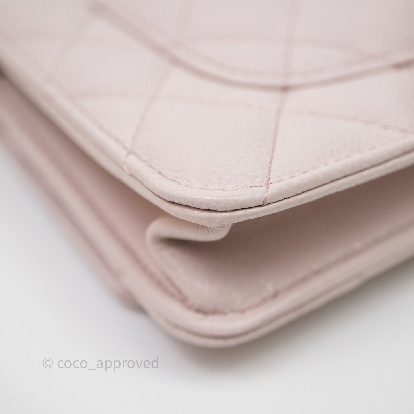 Chanel WOC Wallet On Chain CC Coco Chain Quilted Lilac Caviar Gold Hardware