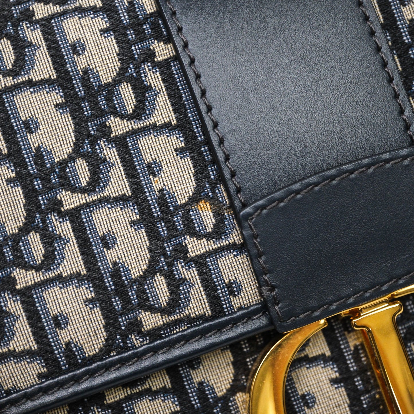 Christian Dior Small 30 Montaigne Bag Blue Dior Oblique Jacquard