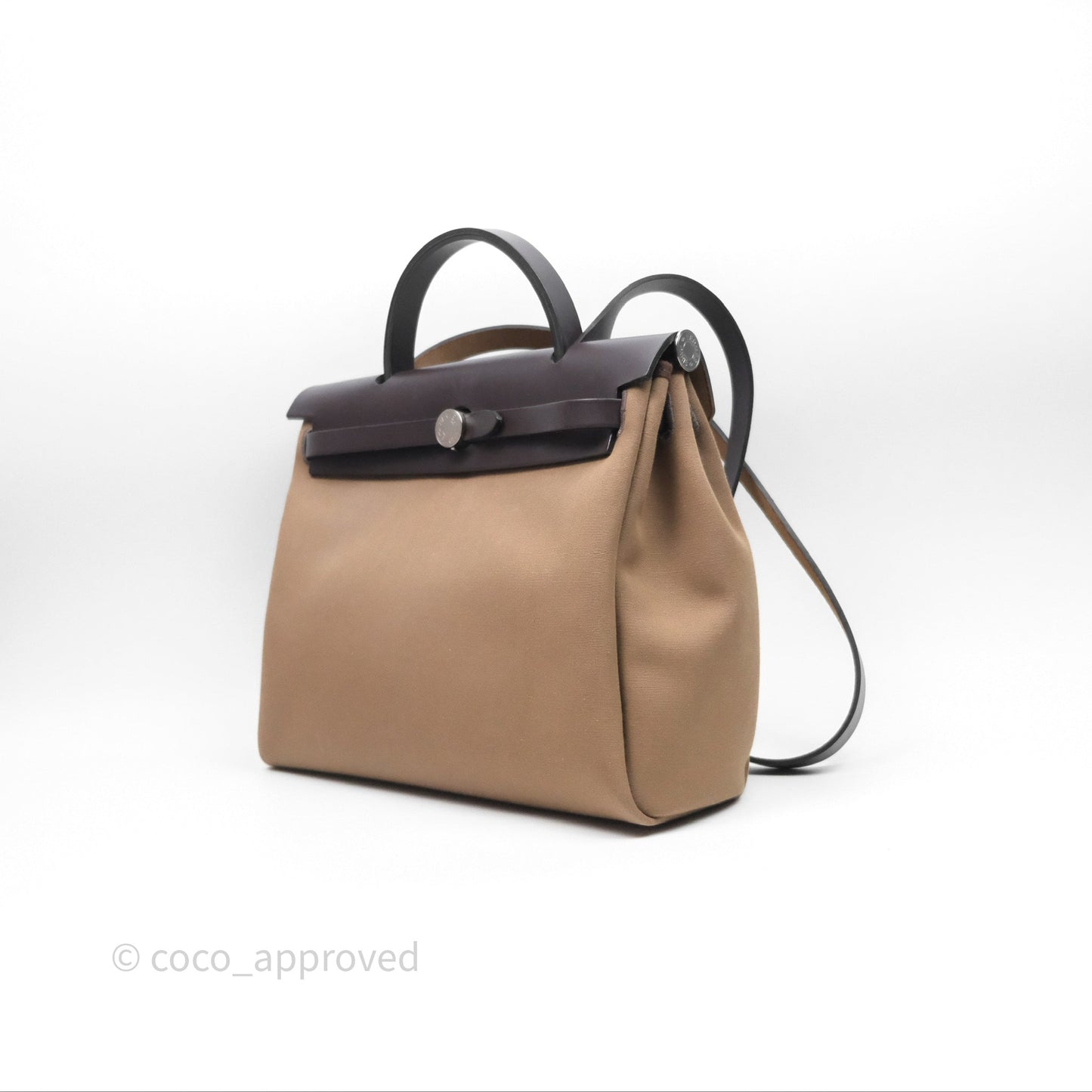 Hermès Herbag Zip 31 Retourne Etoupe 18/ Ebene 46 Canvas Palladium Hardware