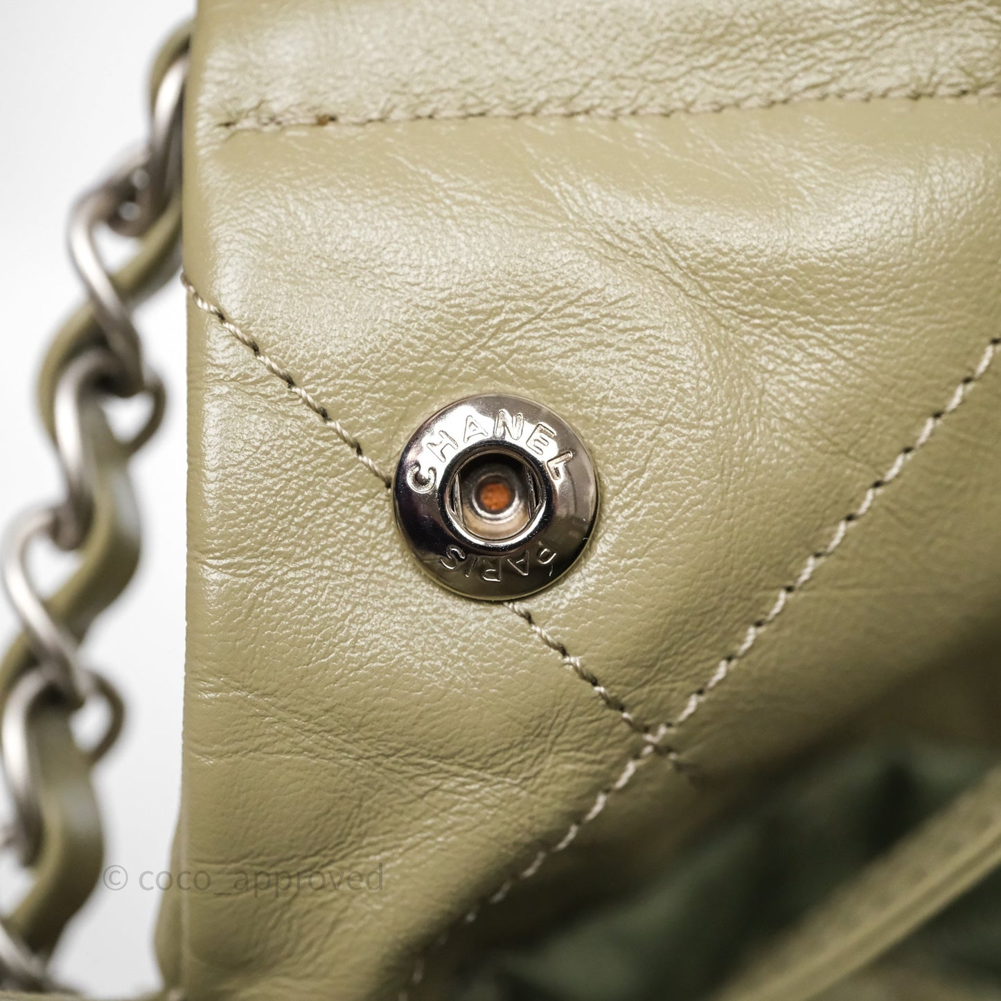 Chanel 22 Small Sage Green Shiny Calfskin Silver Hardware