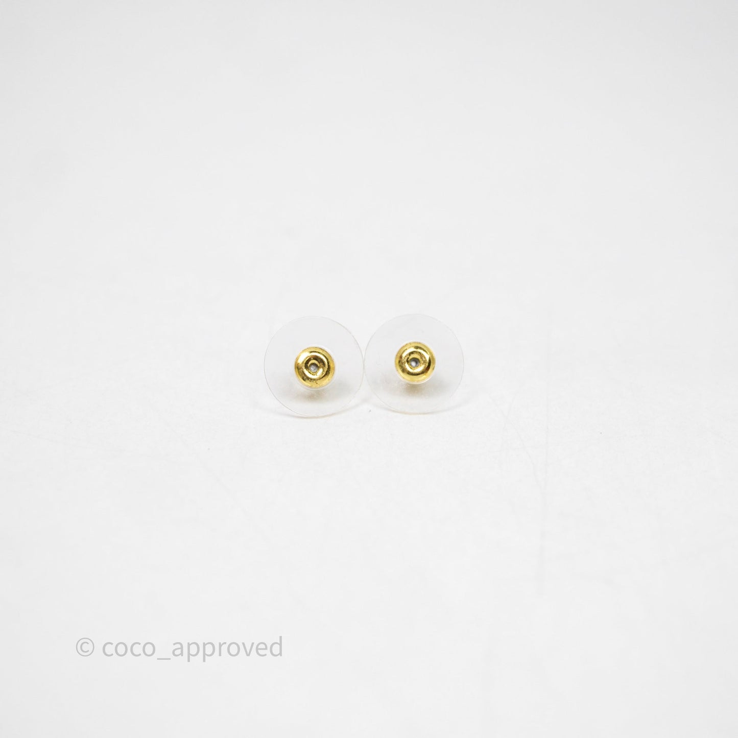 Chanel CC Heart Hoop Earrings Gold Tone 22P