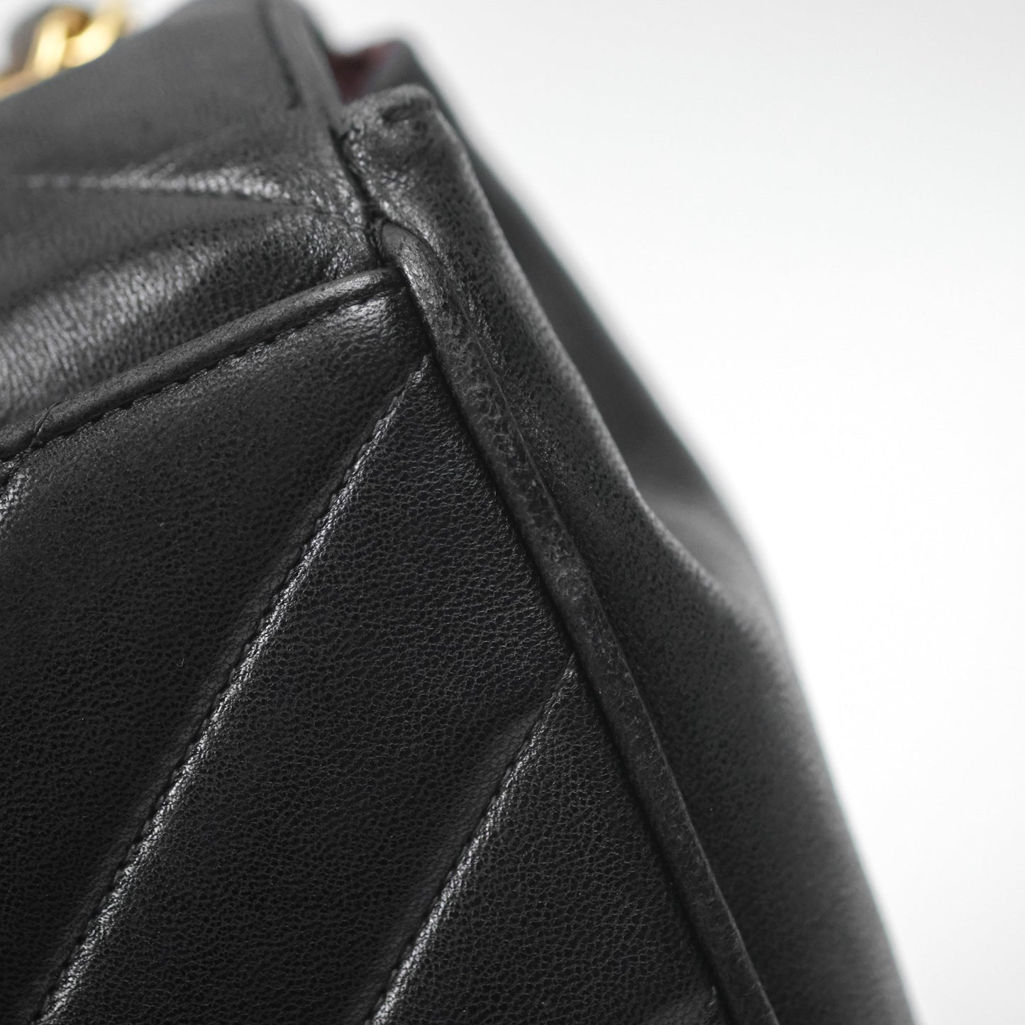 Chanel Vintage Chevron Envelope Flap Bag Black Lambskin 24K Gold Hardware