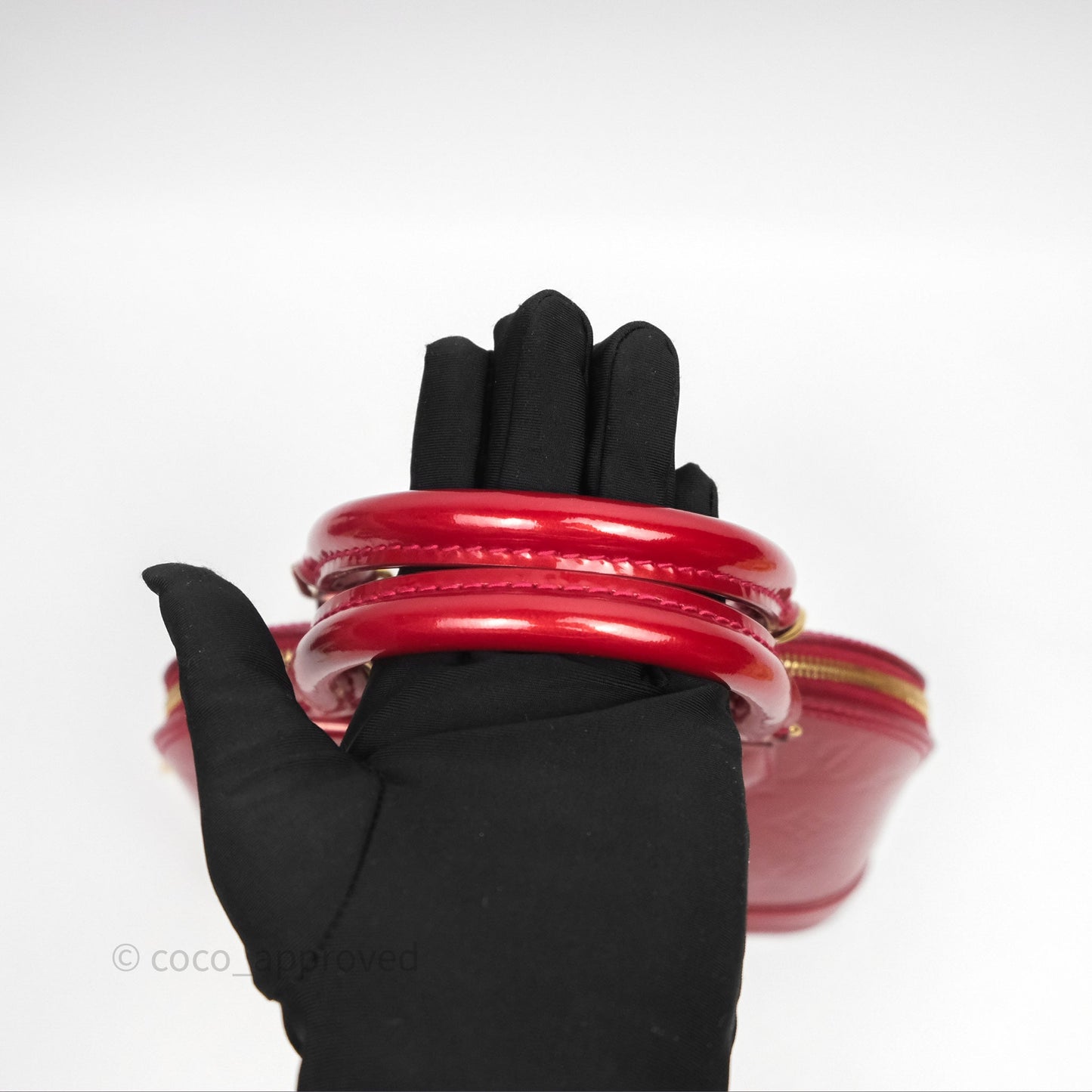 Louis Vuitton Alma BB Red Patent Gold Hardware