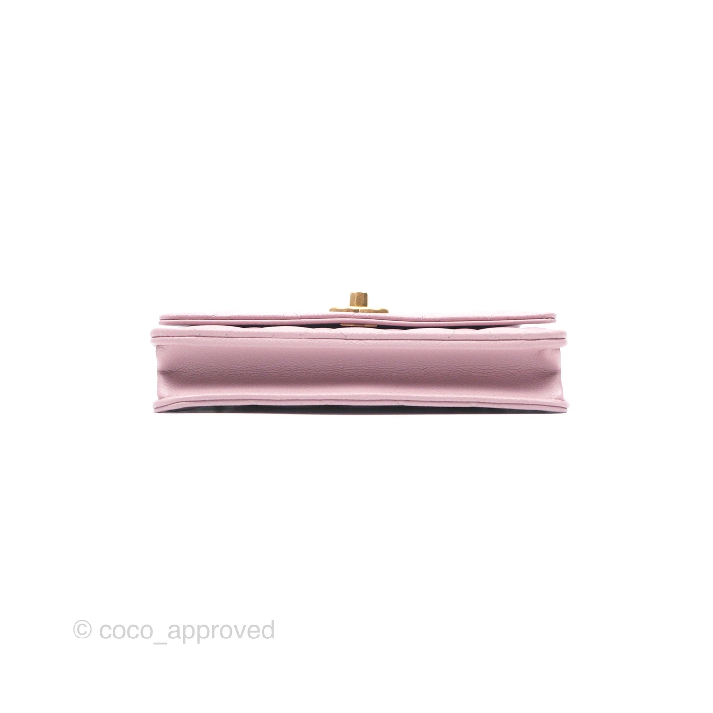 Chanel Heart Adjustable Chain WOC Dusty Pink Caviar Aged Gold Hardware