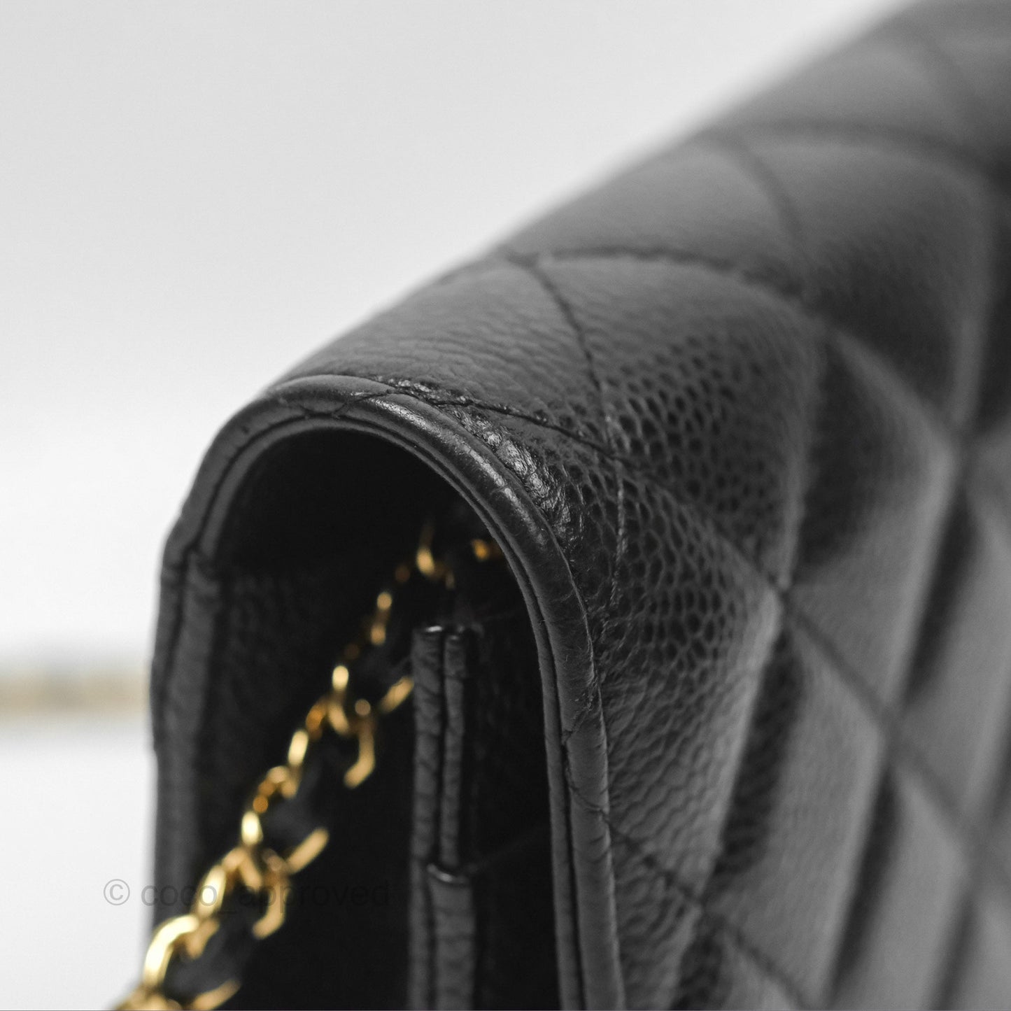 Chanel Classic Quilted Wallet On Chain WOC Black Caviar Gold Hardware